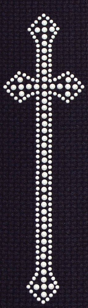 Legacystraps Christian RS Guitar Strap 2'' Cotton Guitar Strap with Faux Pearl Cross