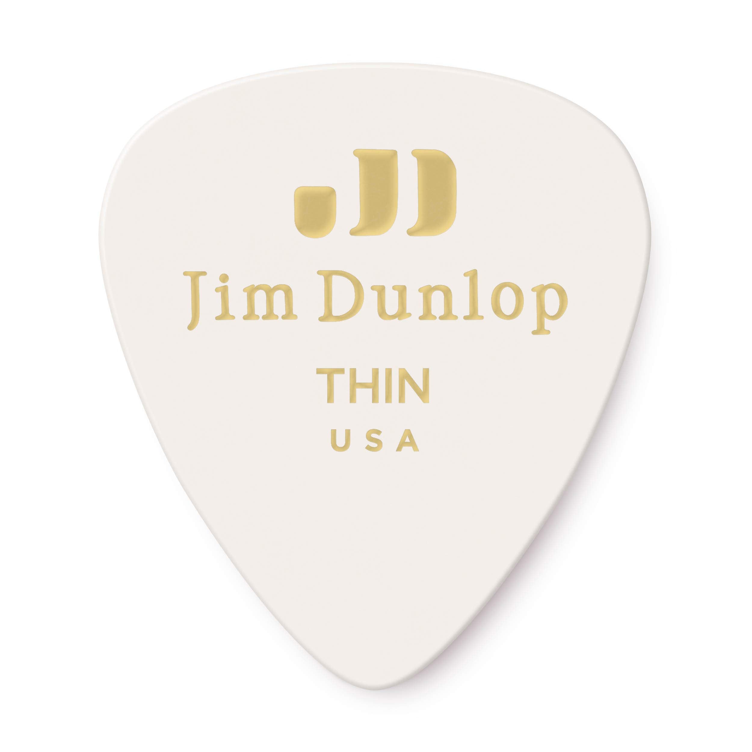 Jim Dunlop 483P01Th Genuine Celluloid, White, Thin, 12/Player'S Pack
