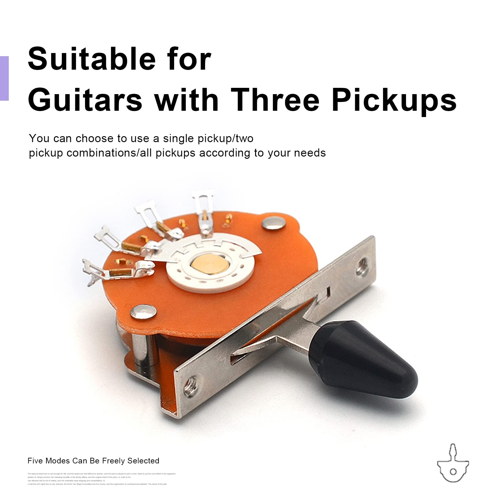 SAPHUE Electric Guitar 3/4/5 Way Pickup Selector Switch with Black/White/Yellow Knob (5 Way Switch)