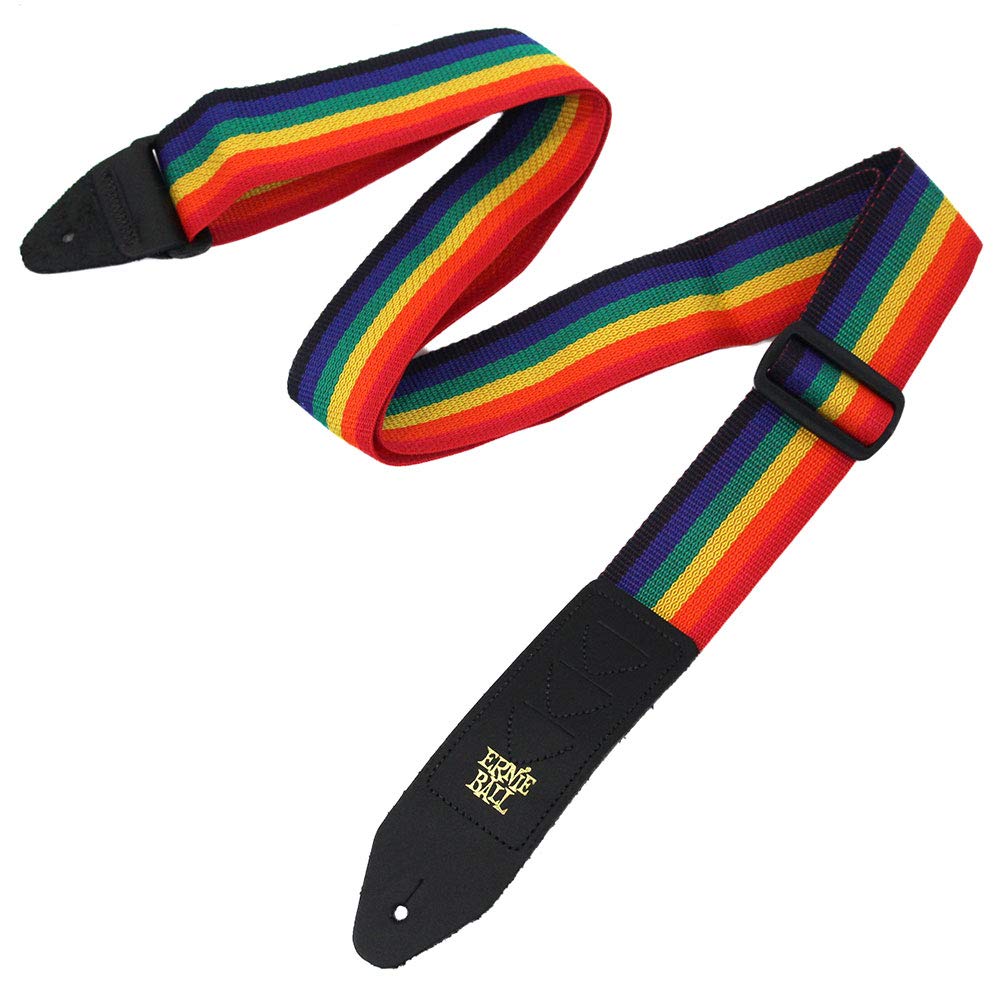 Ernie Ball Pickholder Polypro Guitar Strap, Rainbow (P04188)