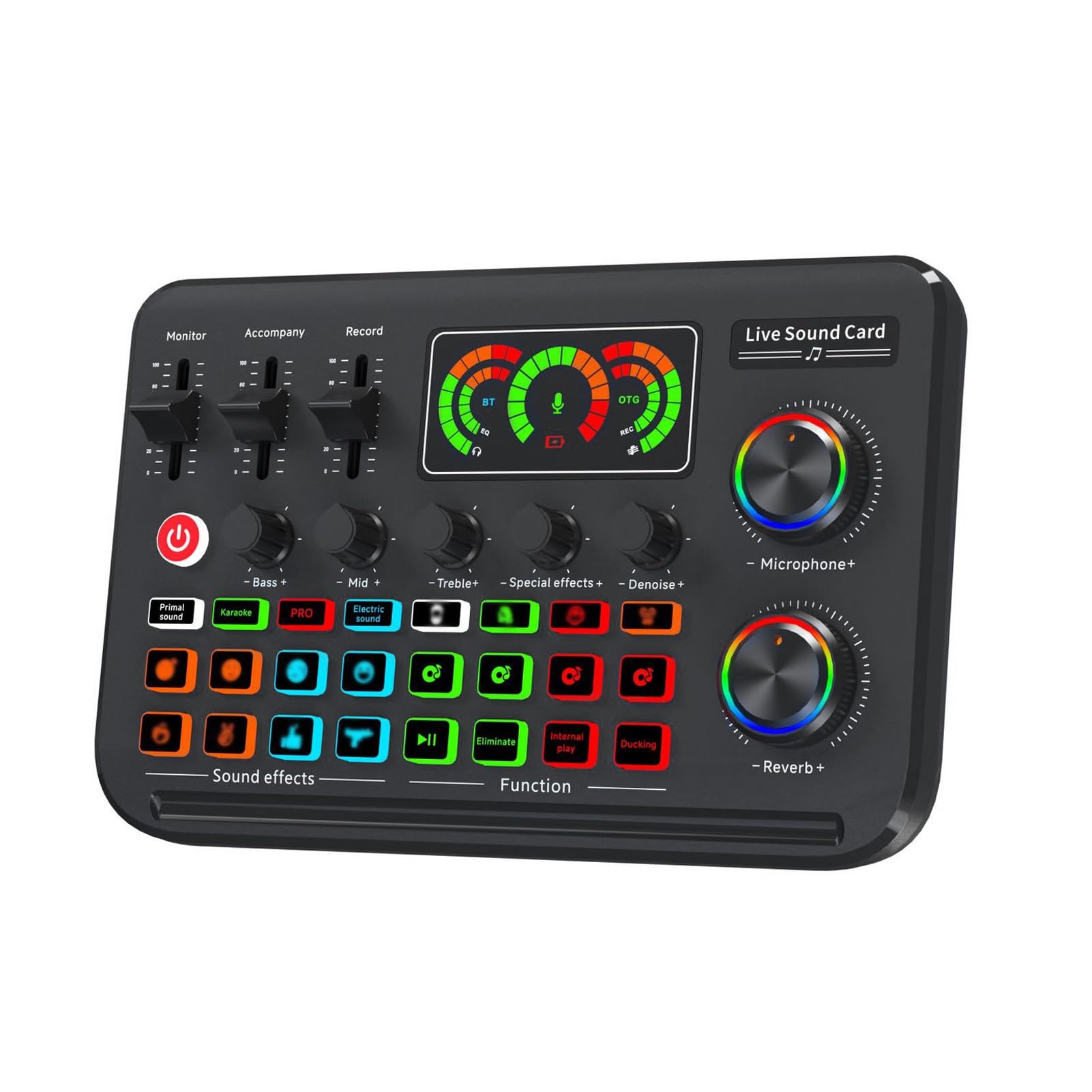 Summina Audio Interface Live Sound Card Audio Recording Desktop Singing Sound Card Mixer Bt Wireless Plug And Play Intelligent N