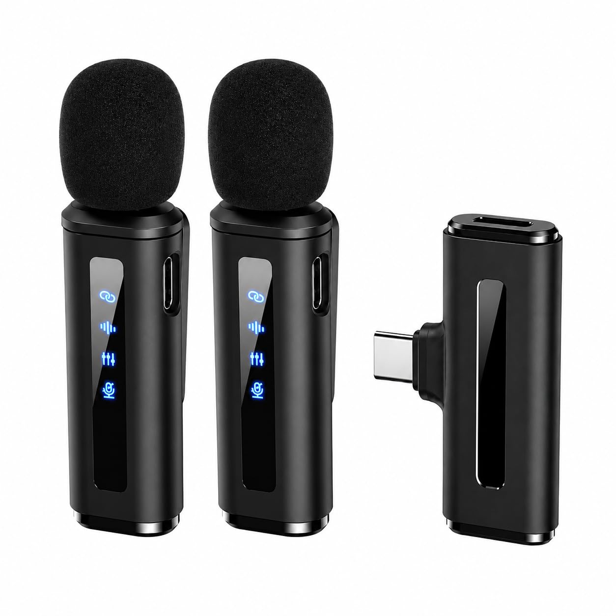 Digitek Dwm-014 Mic Wireless With Type-C Dual Channel, Mic For Youtube Wireless Recording, 2.4Ghz Wireless Microphone With Noise