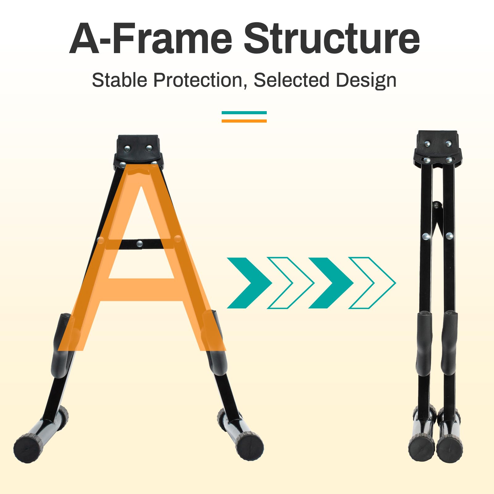 MOSEN Guitar Stand, 2 Pack Foldable A-Frame Guitar Stand with Non-Slip Rubber and Foam Arms for Acoustic Classical and Electric