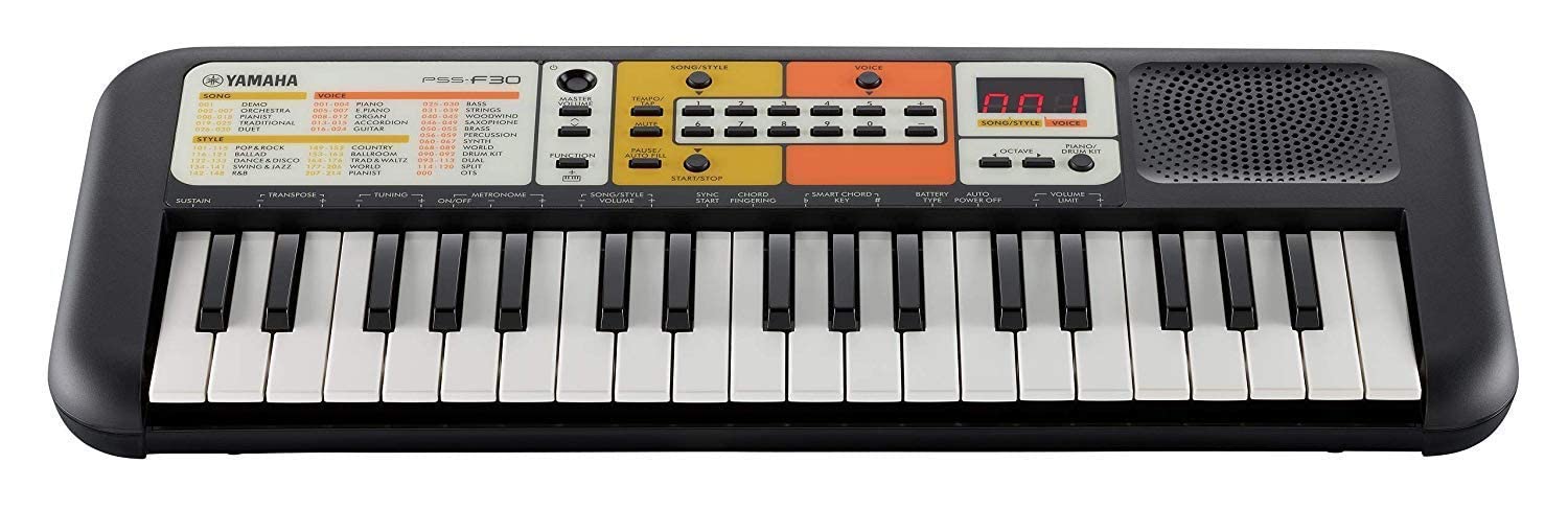 Yamaha Pss-F30 Portable Mini 37-Key Keyboard With Promotional Value Pack Includes Bag, Drawing Book, Wax Crayons (Battery And Us