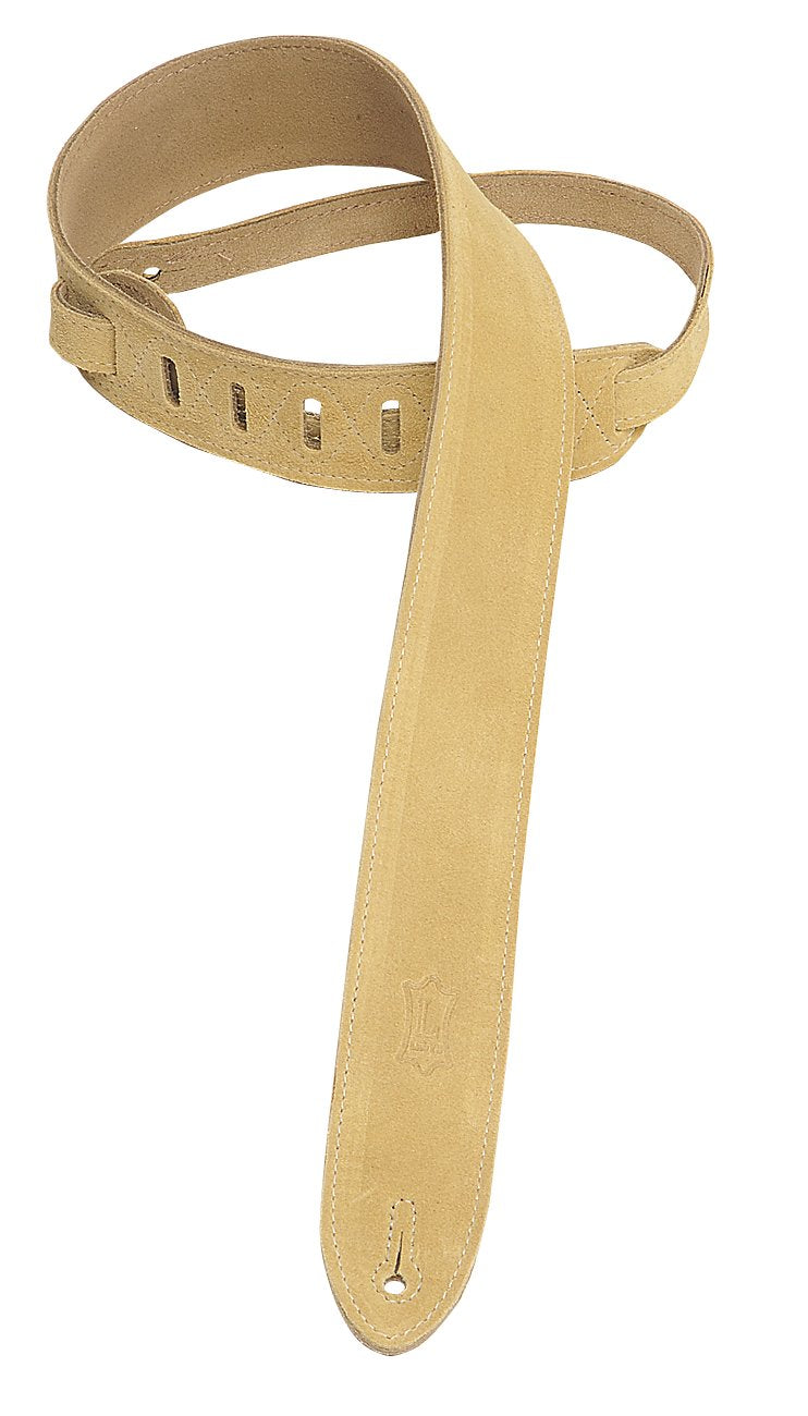 Levys Leathers 2 Suede Guitar Strap with Suede Backing. Adjustable from 36 to 52; Tan (MS12-TAN)