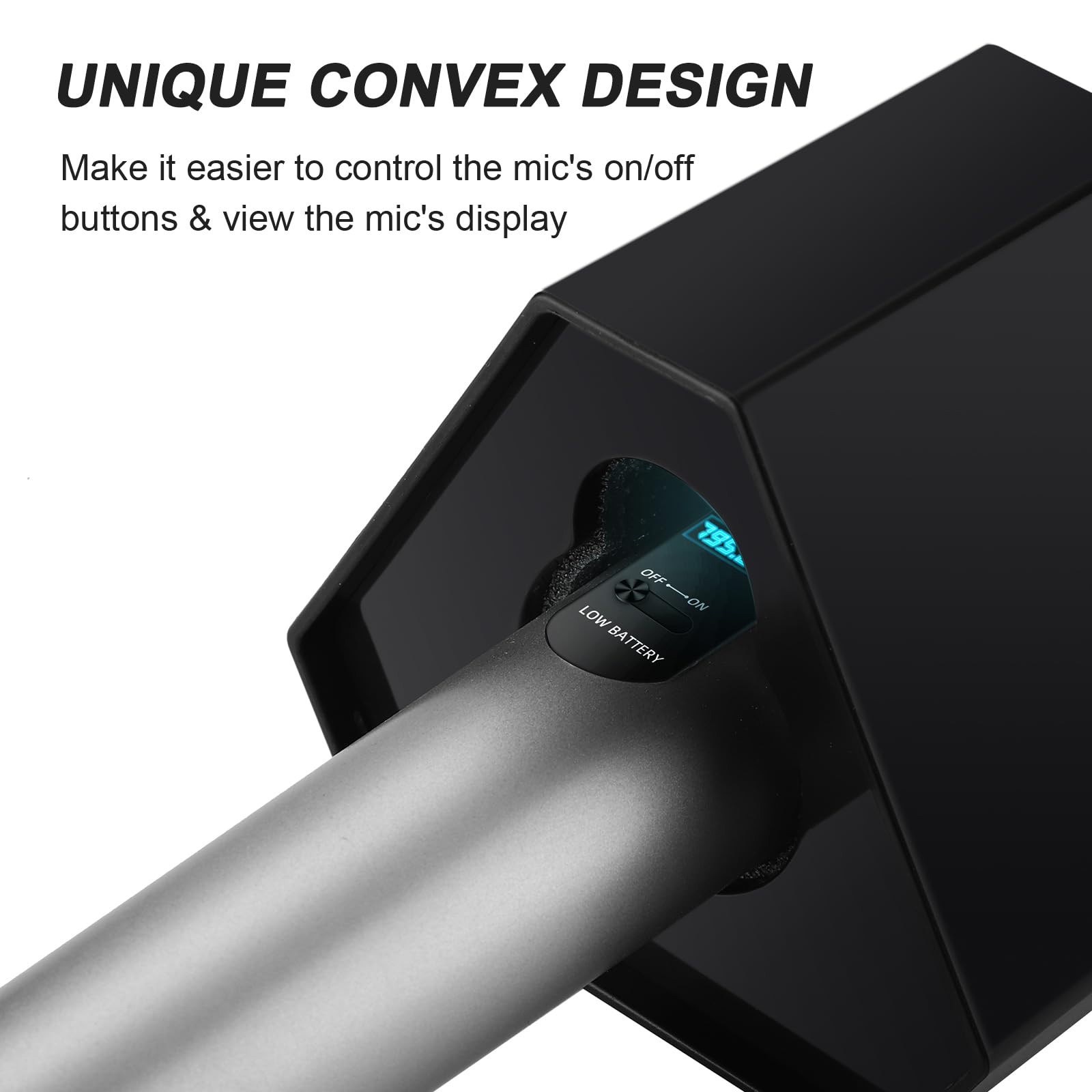 Facmogu 2024 New Microphone Flag Station, Portable Cube Hexagon Mic Flags, ABS Foam Microphone Logo Flag Station, Custom Mic Fla