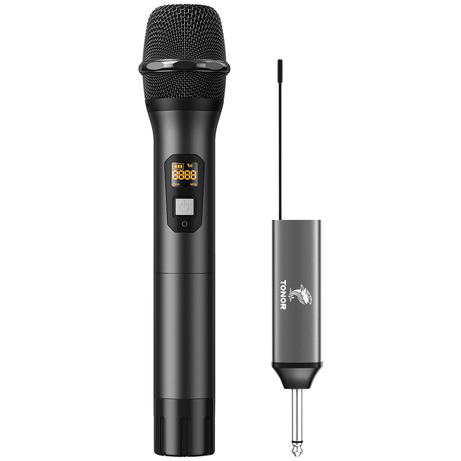 Tonor Wireless Microphone, Uhf Metal Cordless Handheld Mic System With Rechargeable Receiver, For Karaoke, Singing, Party, Weddi