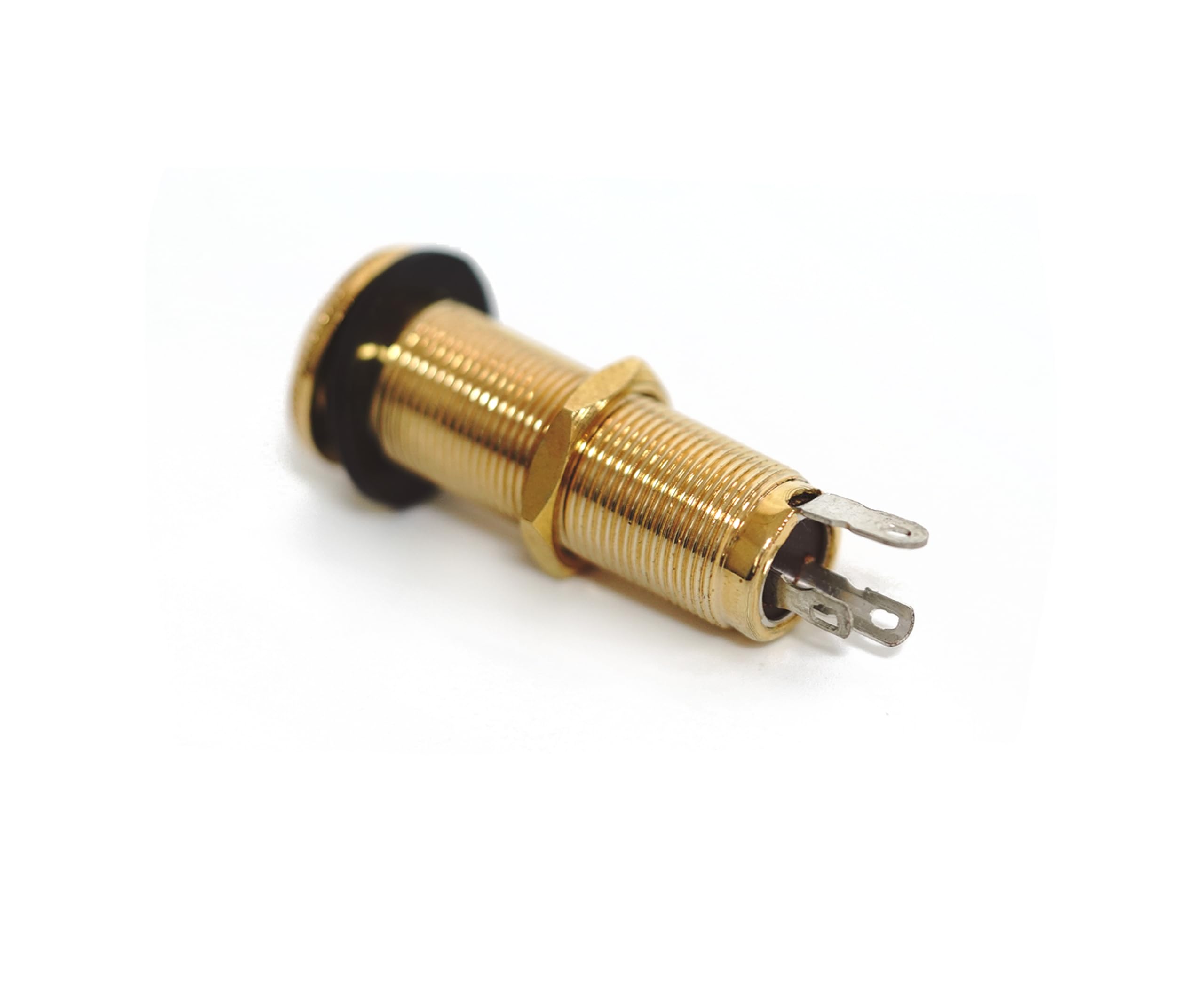 Guyker Stereo Long Threaded Output Jack - Pro Metal Guitar Bass Barrel Cylinder Input Output Jacks Plug Sockets with 3 Pins Repl