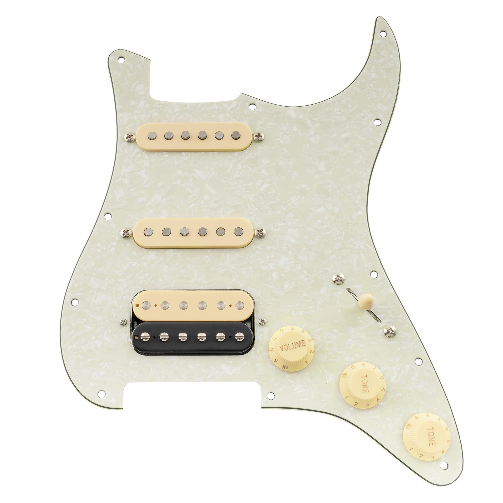 Musiclily Pro Auto-Split Hss Loaded Pickguard St Prewired Pickguard With Artec Alnico 5 Single Coil Humbucker Pickups For Americ