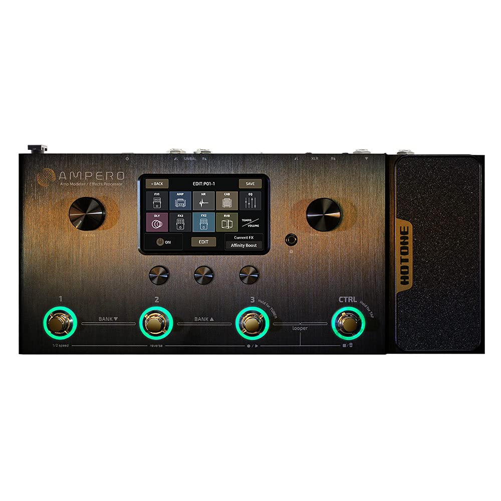 Hotone Ampero Mp-100 Guitar Bass Amp Modeling Ir Cabinets Simulation Multi Language Multi-Effects With Expression Pedal Stereo O
