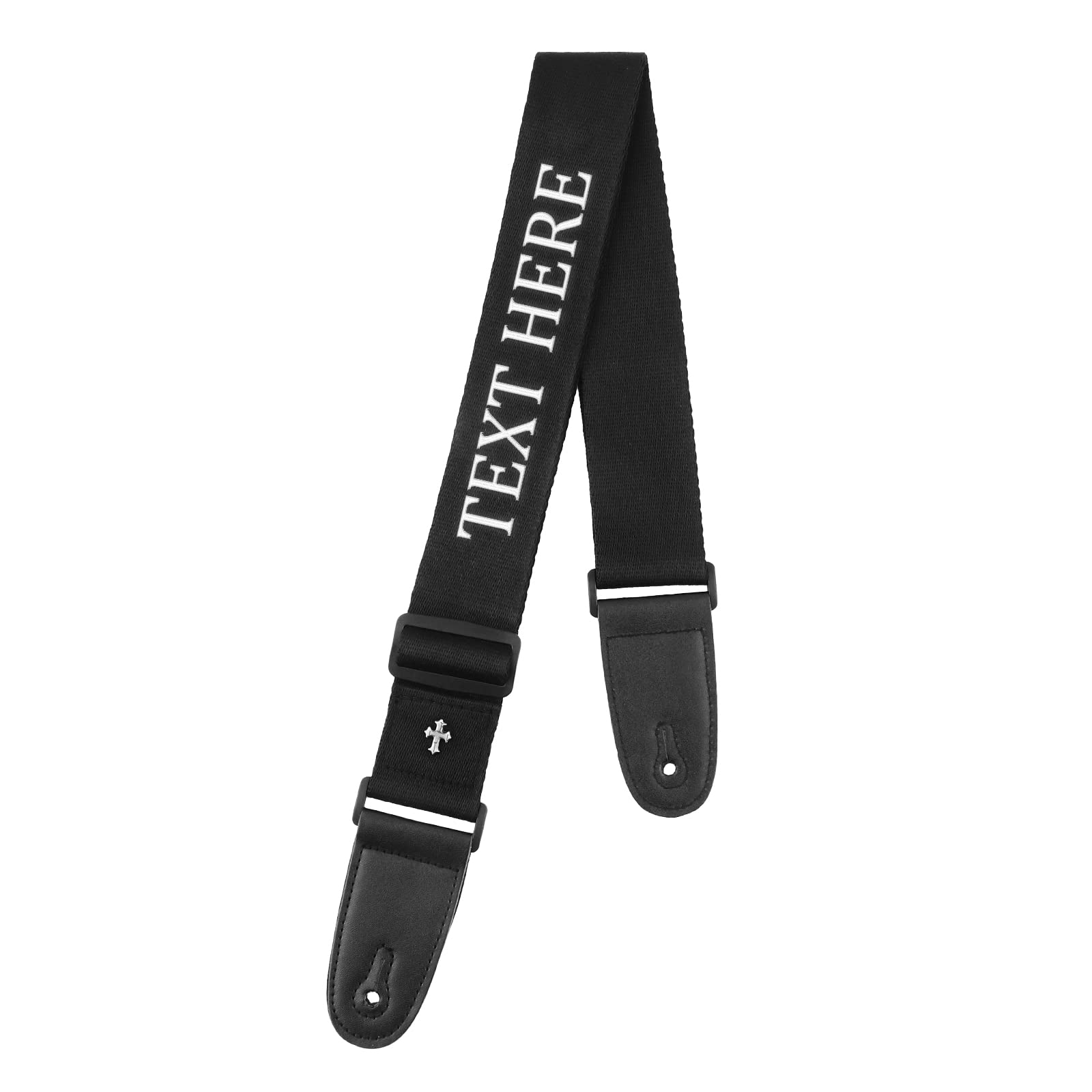 Dinikally Personalized Embroidered Guitar Strap Custom Guitar Strap (black)