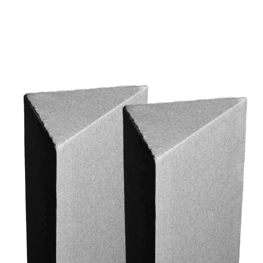 Timber Acoustics Tri Bass Traps 1x4x9, Rockwool Acoustic Room Treatment, NRC = 0.90 [SET OF 2] (Grey)