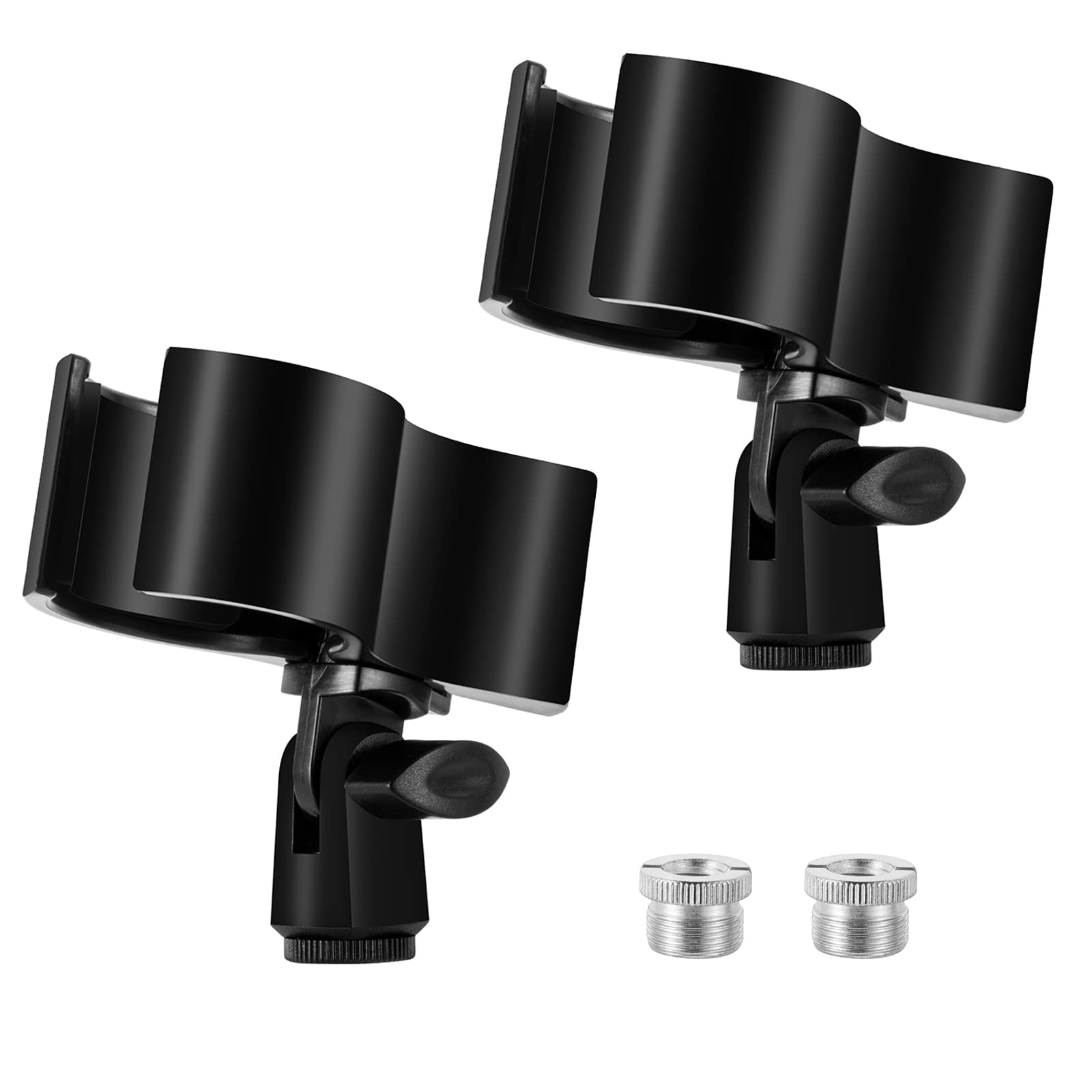 BILIONE 2pcs Versatile Microphone Clip, Adjustable Mic Holder for Microphones with Outer Diameter Range 1.26 from 2.3, with 5/8 