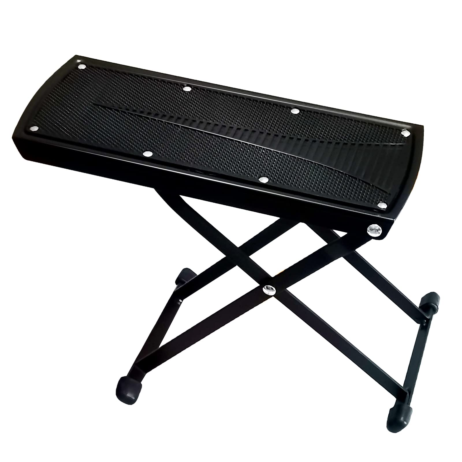 Guitar Foot Rest Stool Height Adjustable Footstool Excellent Stability With Rubber End Caps And Non-Slip Rubber Pad For Classica