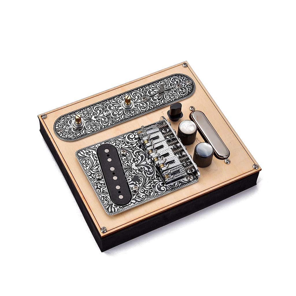Swhmc Retro Tele Pickup Set 6 Strings Saddle Bridge Plate 3 Way Switch Control Plate Volume Control Plate Electric Guitars Repla
