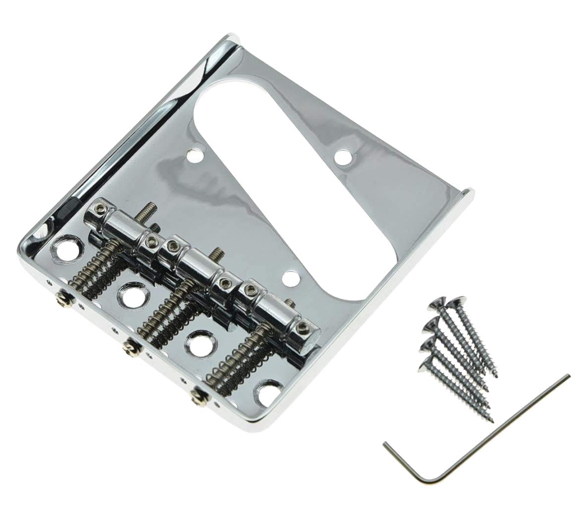 Kaish Chrome Vintage Tele Ashtray Style Guitar Bridge For Telecaster Guitar