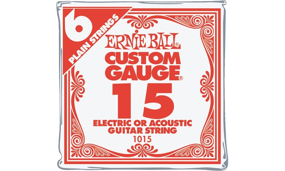 Ernie Ball Nickel Plain Single Guitar String .015 Gauge 6-Pack
