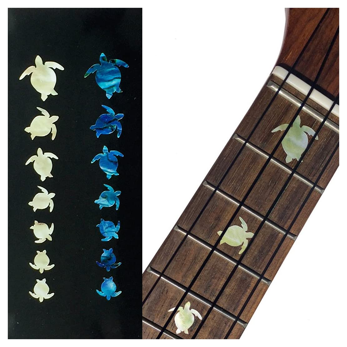Inlay Sticker Fret Markers for Ukuleles - Sea Turtles/Honus (2 Colours Set)