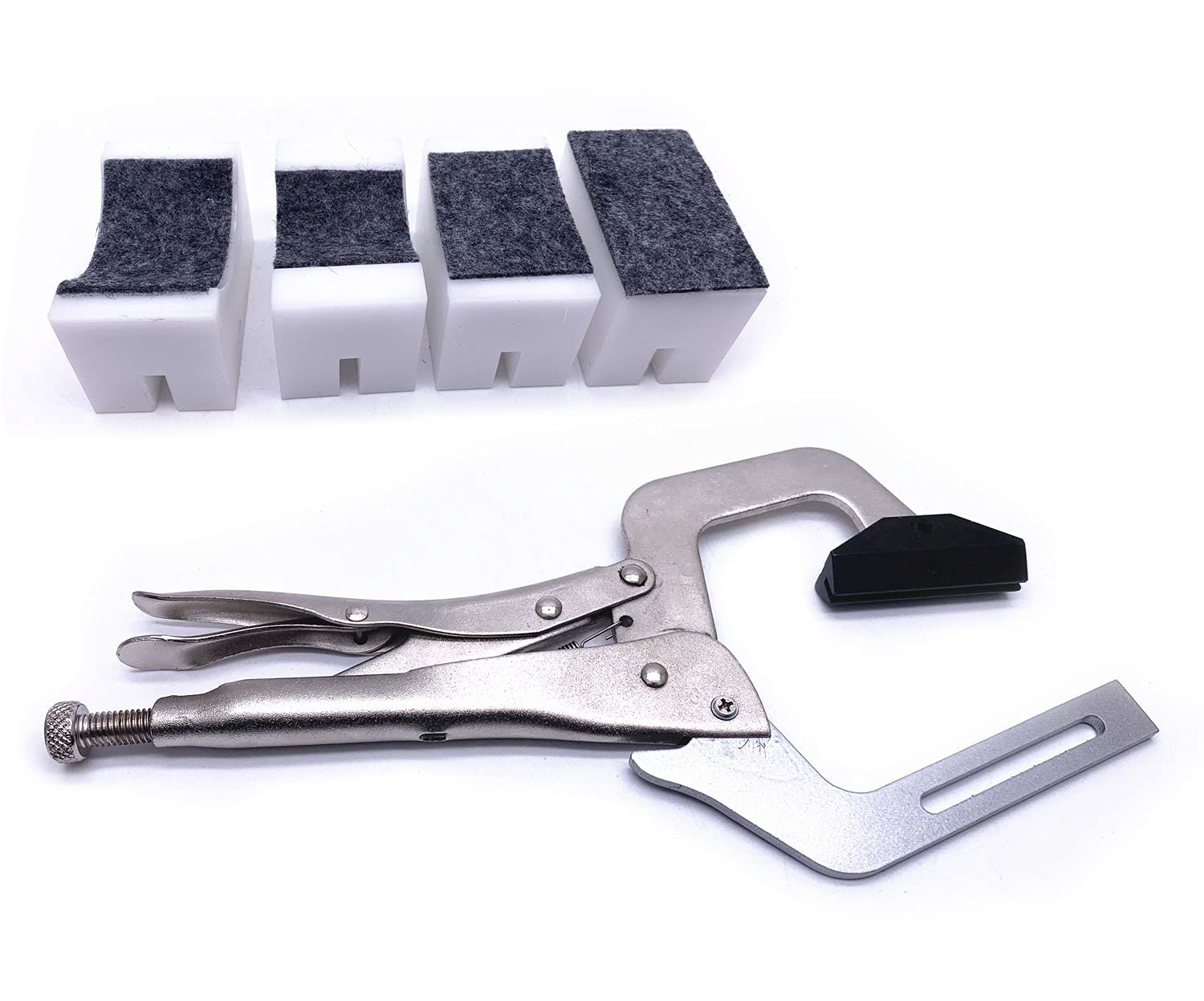 Jiayouy Handheld Fret Pressing Tool Luthier Fretting Tool with 4 Padded PVC Support Cauls + 9Pcs Brass 7.25/9.5/10/12/14/15/16/1