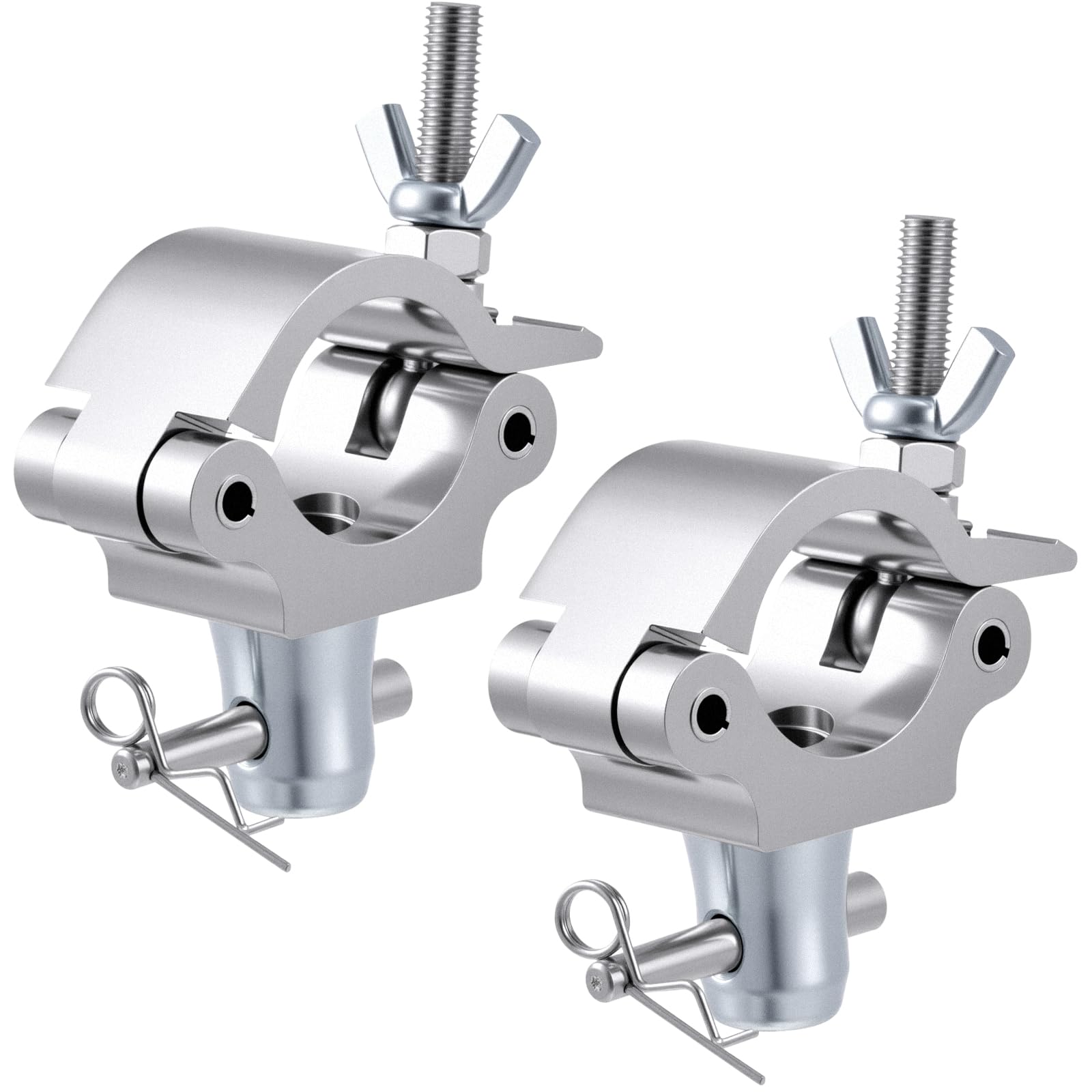 Moxweyeni 2 Pcs Truss Clamps 2 (Fit O. D 1.89-2) Stage Light Truss Clamps Wrap-around Coupler Aluminum Alloy Heavy Duty Load Wei