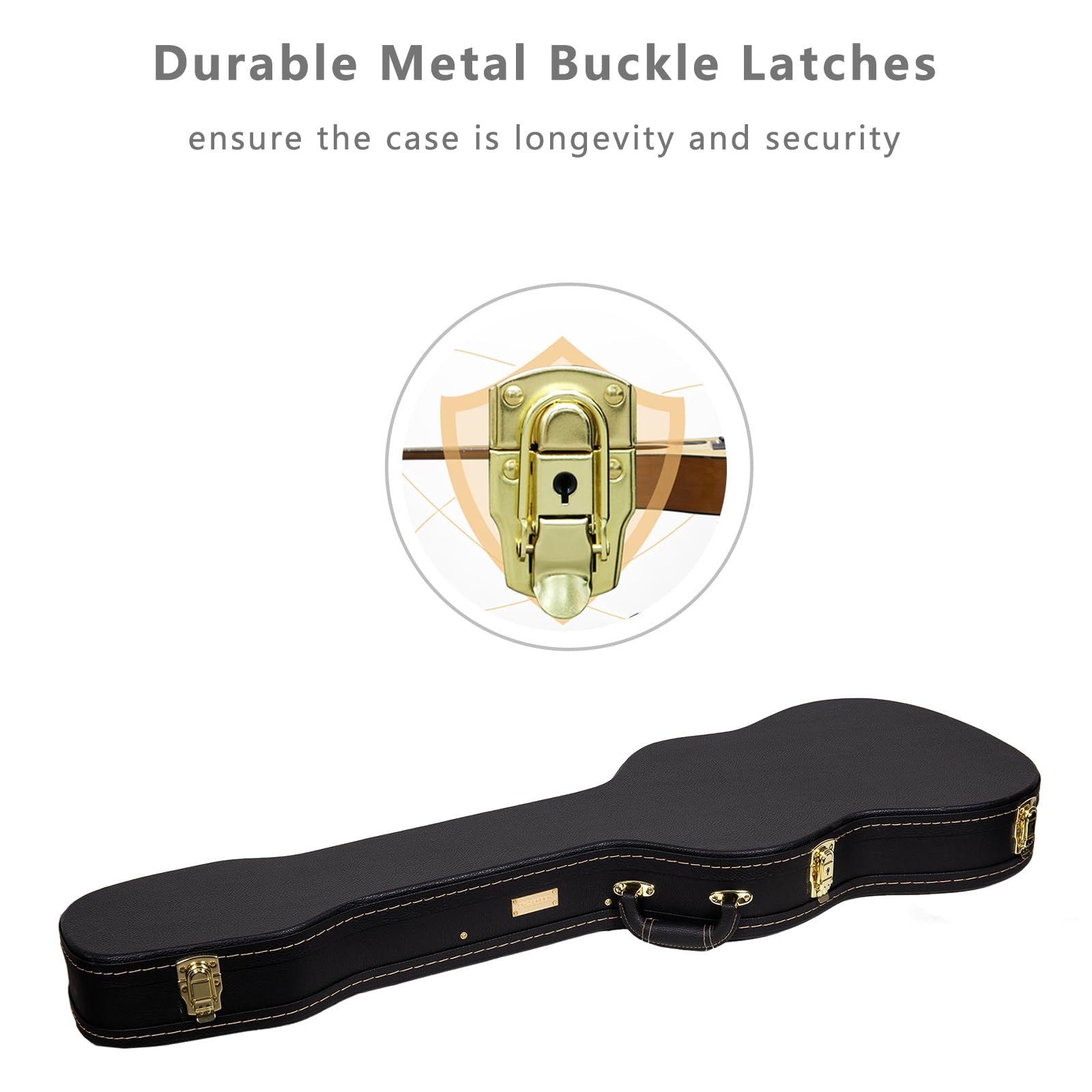 Crossrock Wood Case fits right-hand Precision Bass Style Guitars-Black(CRW620PBBK)