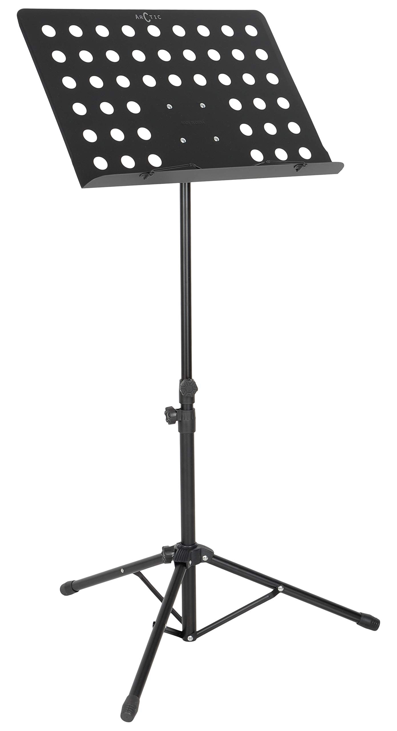 Arctic Heavy Duty Orchestral Sheet Music Stand Holder Height Adjustable Tripod Base, Black (Maximum Adjustable To 80Cm)