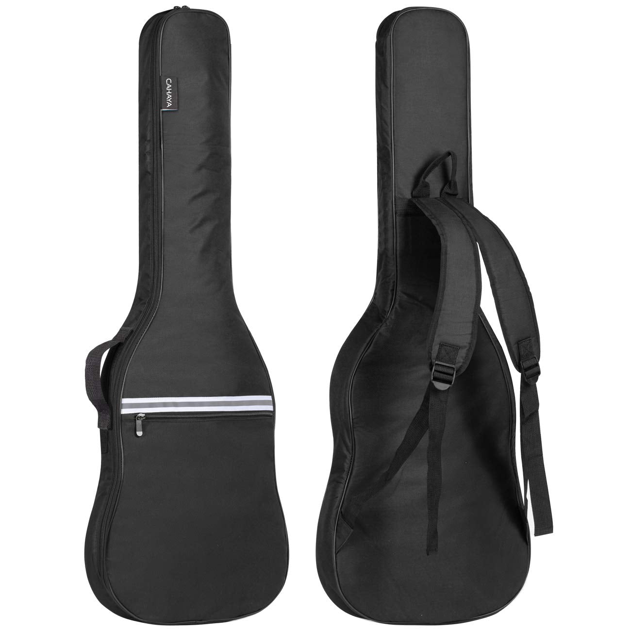 Cahaya Electric Guitar Bag Gig Bag 6Mm Padding Padded Backpack With Reflective Bands Soft Guitar Case Black Cy0225