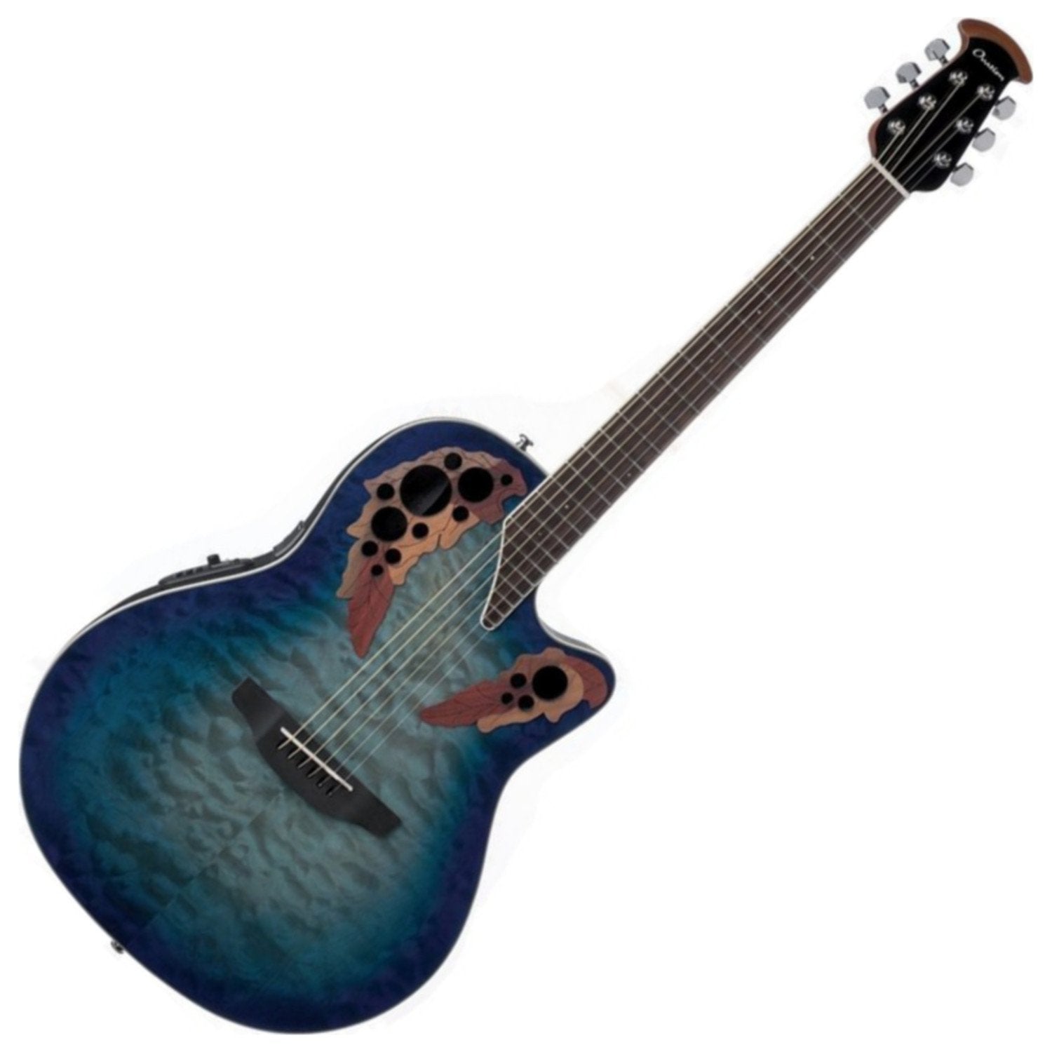 Ovation Celebrity Collection 6 String Acoustic-Electric Guitar, Right, Multicolor, Super Shallow Body (Ce48P-Rg)