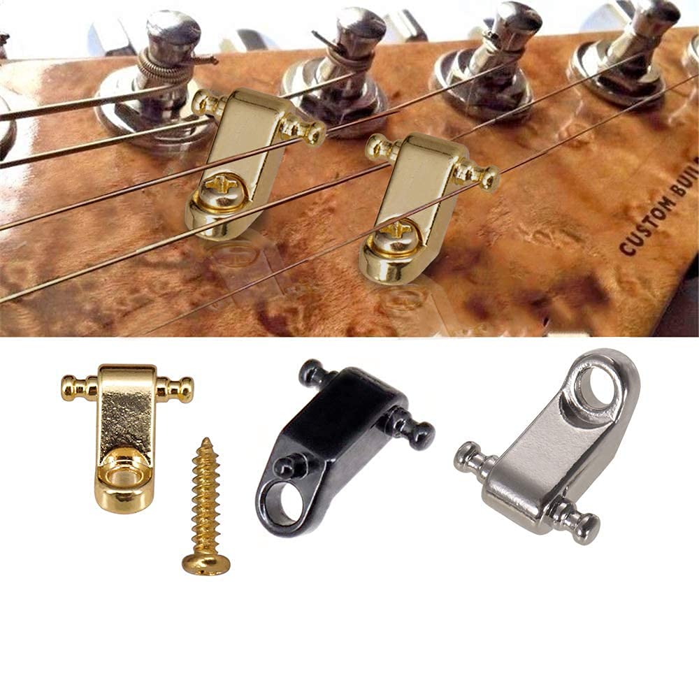 Electric Guitar String Retainers Tree Standard Roller String Guides Pack of 2pcs (3 Pcs Black)