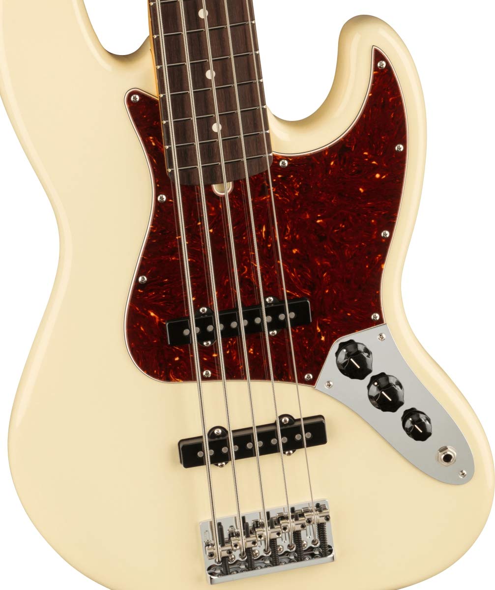 Fender American Professional II 5-String Jazz Bass, Olympic White, Rosewood Fingerboard