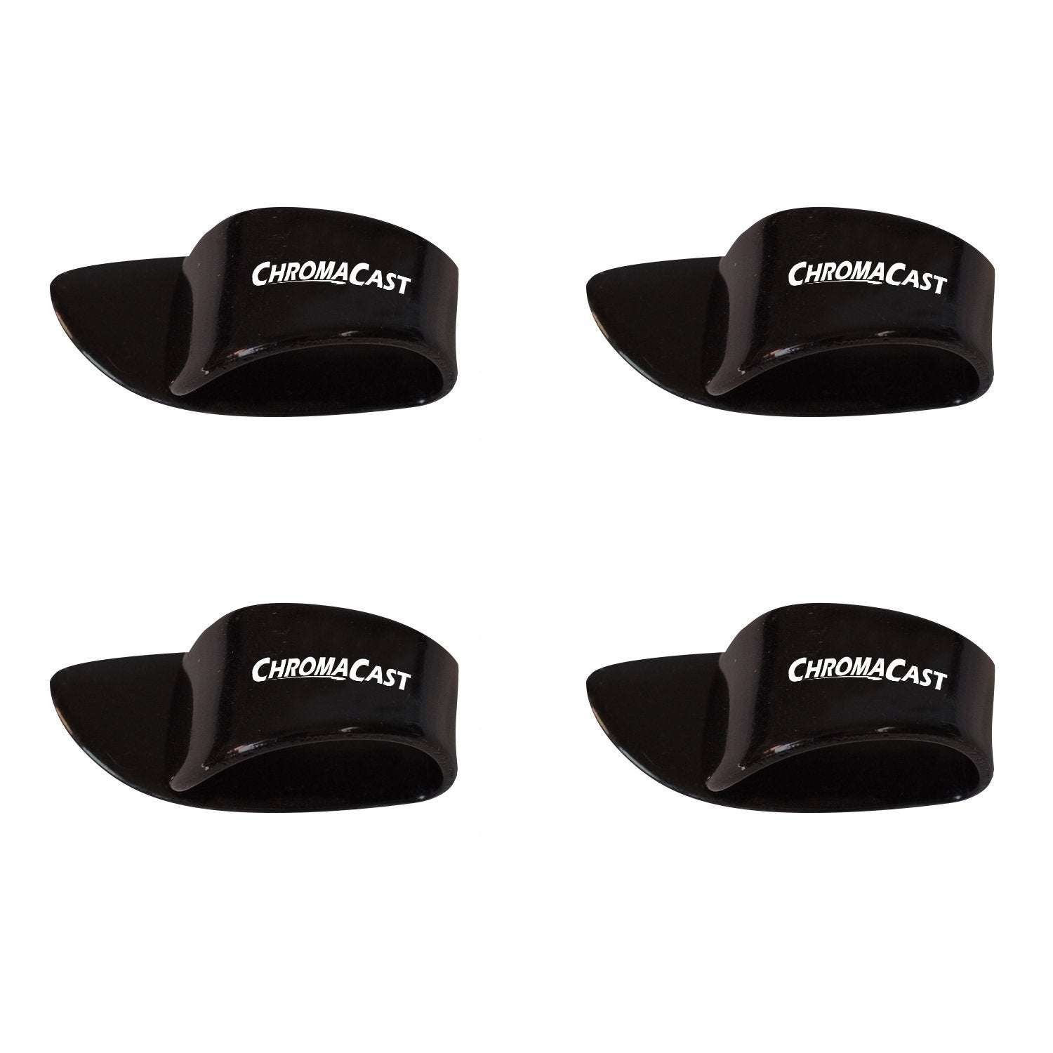 Chromacast Cc-Th-4P-Blck-L Large Black Thumb Picks, 4 Pack