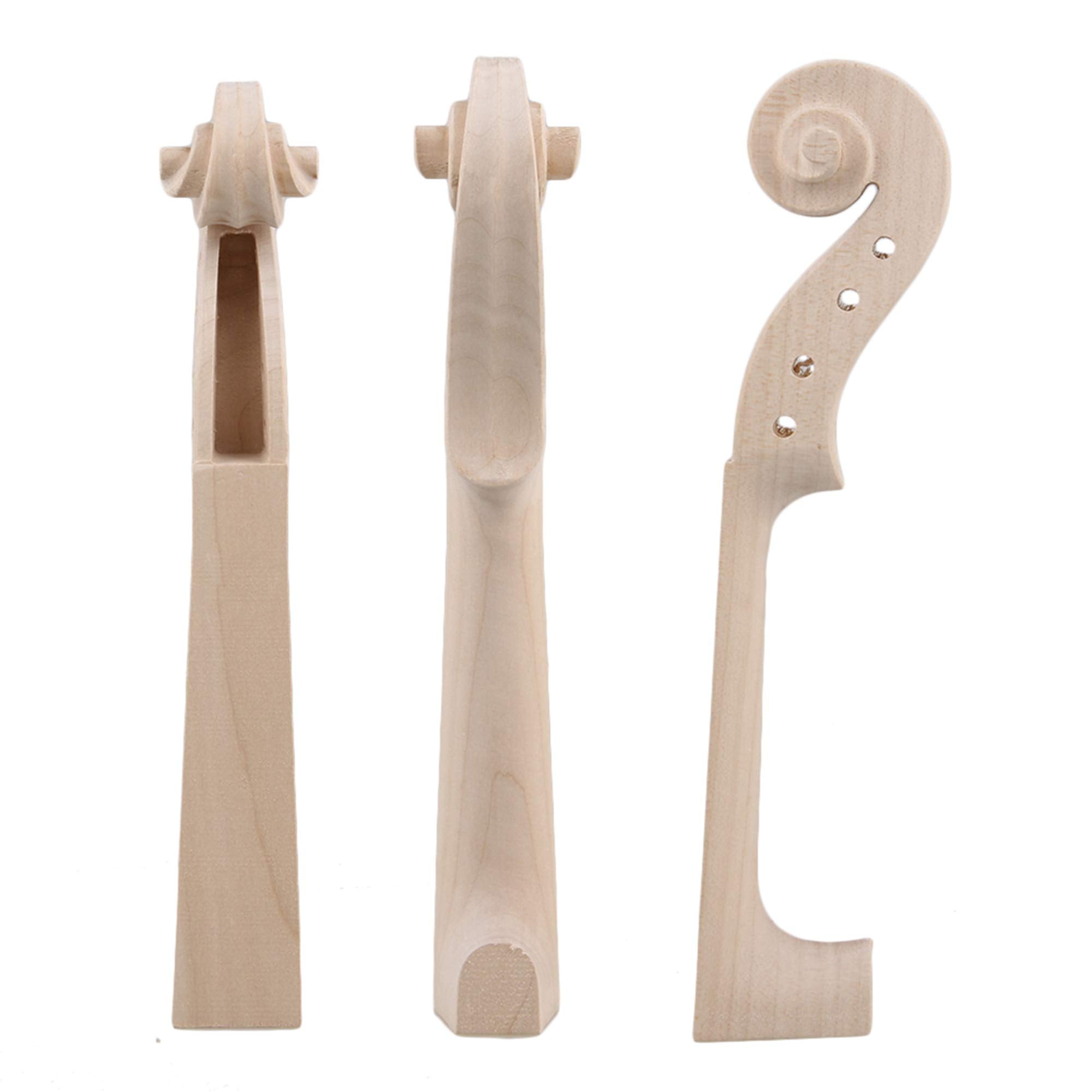 Yibuy Hand Carved Maple Violin Neck for DIY 4/4 Size Violin Luthier