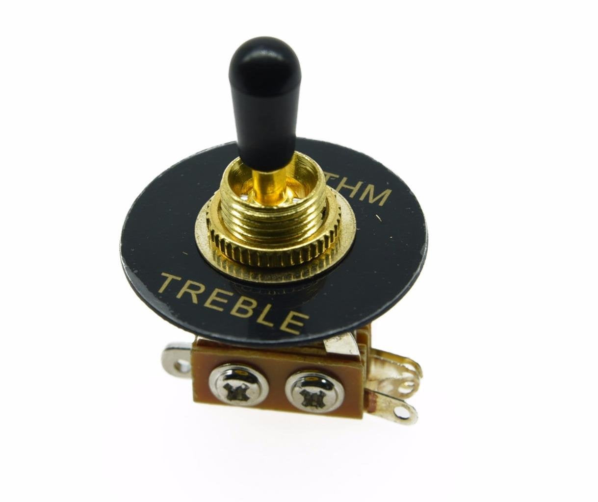 Dopro LP Guitar 3 Way Toggle Switch Gold with Black Tip and RHYTHM TREBLE Plate for Les Paul