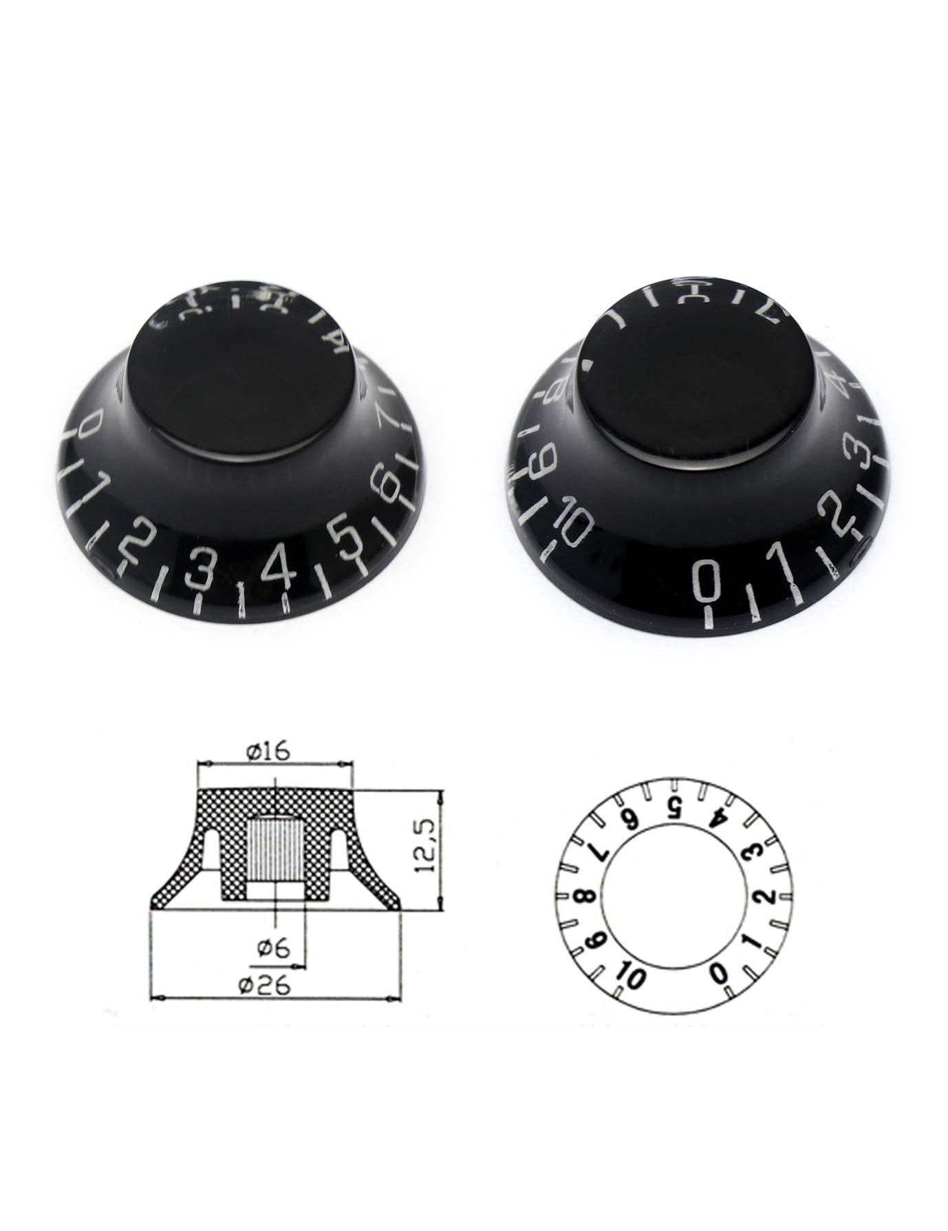 Metallor Electric Guitar Top Hat Knobs Speed Volume Tone Control Knobs Compatible with Les Paul LP Style Electric Guitar Parts R