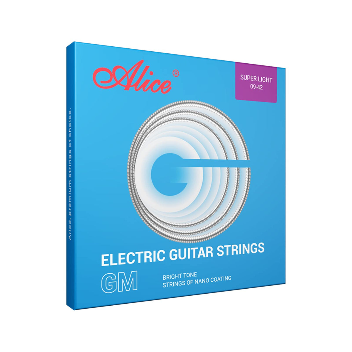 Electric Guitar Strings. Alice Nickel Plated Electric Guitar String 6 Strings With Ball-End & Nano Coating - Bright Clear Sound