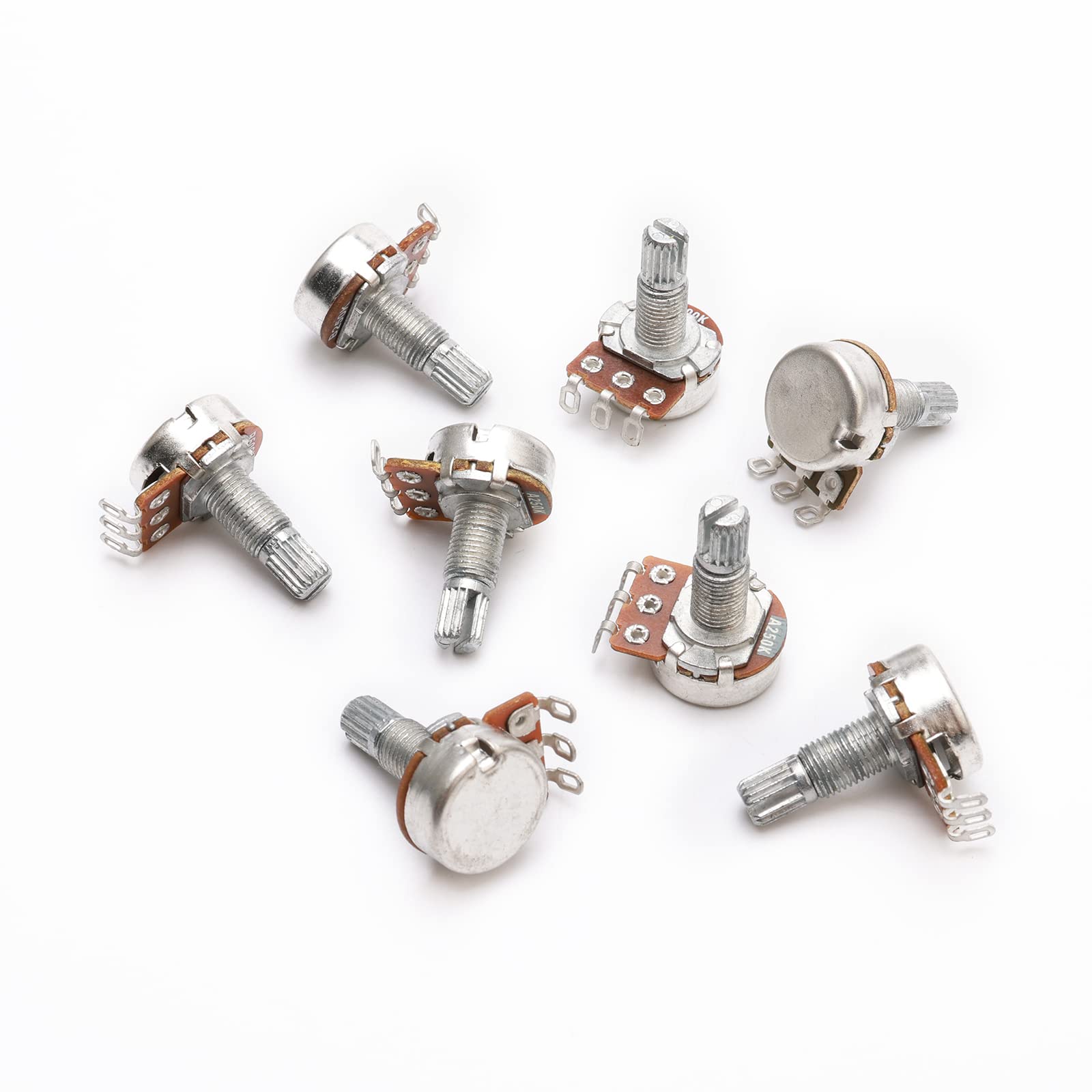 Unxuey Guitar Potentiometer Audio Pots Volume Knob Pots with Long Split Shaft A500K B500K A250K B250K OHM Replacement for Electr