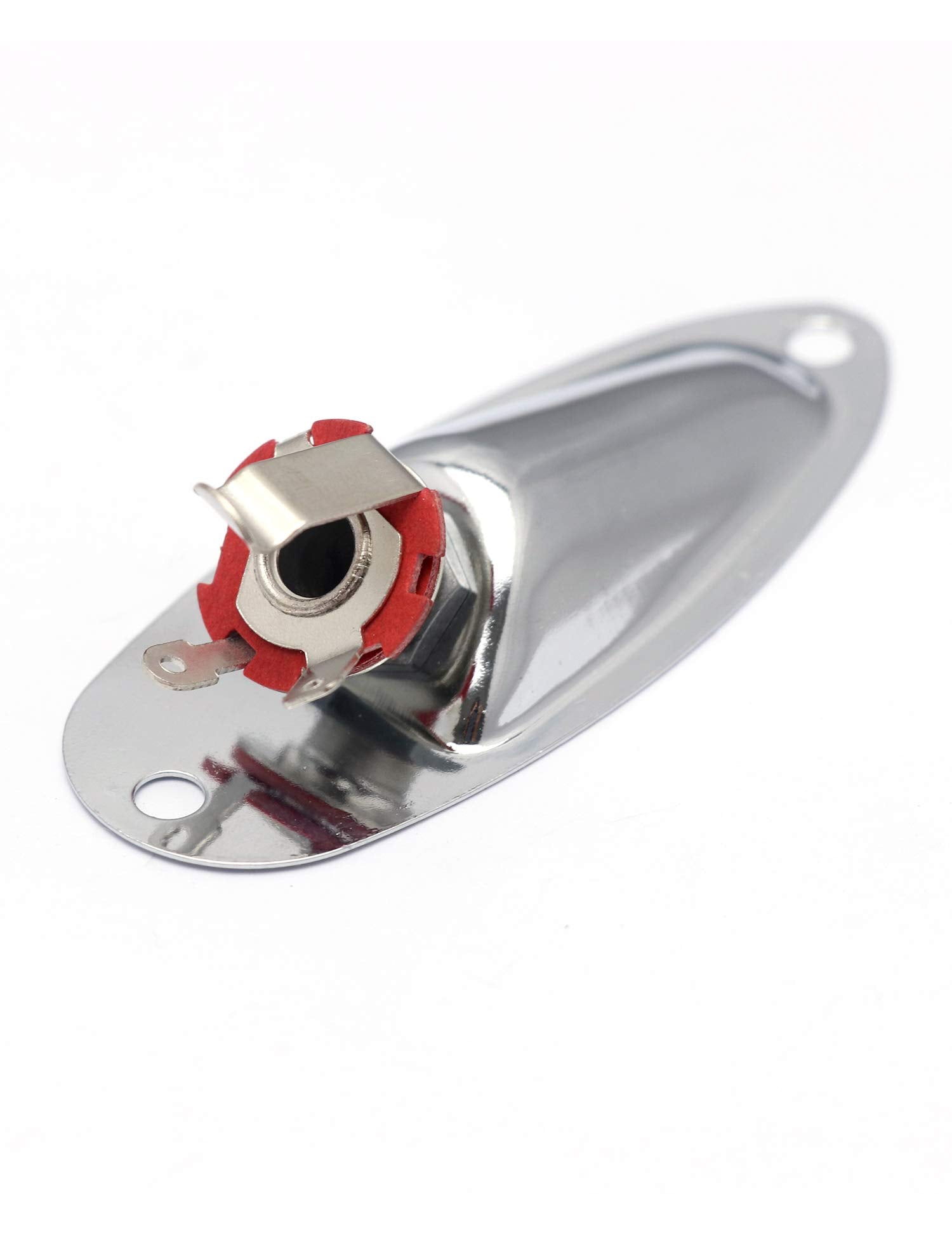 Metallor Output Input Jack Plate Socket with Screws Boat Style for Strat Style Electric Guitar Parts Replacement Chrome.
