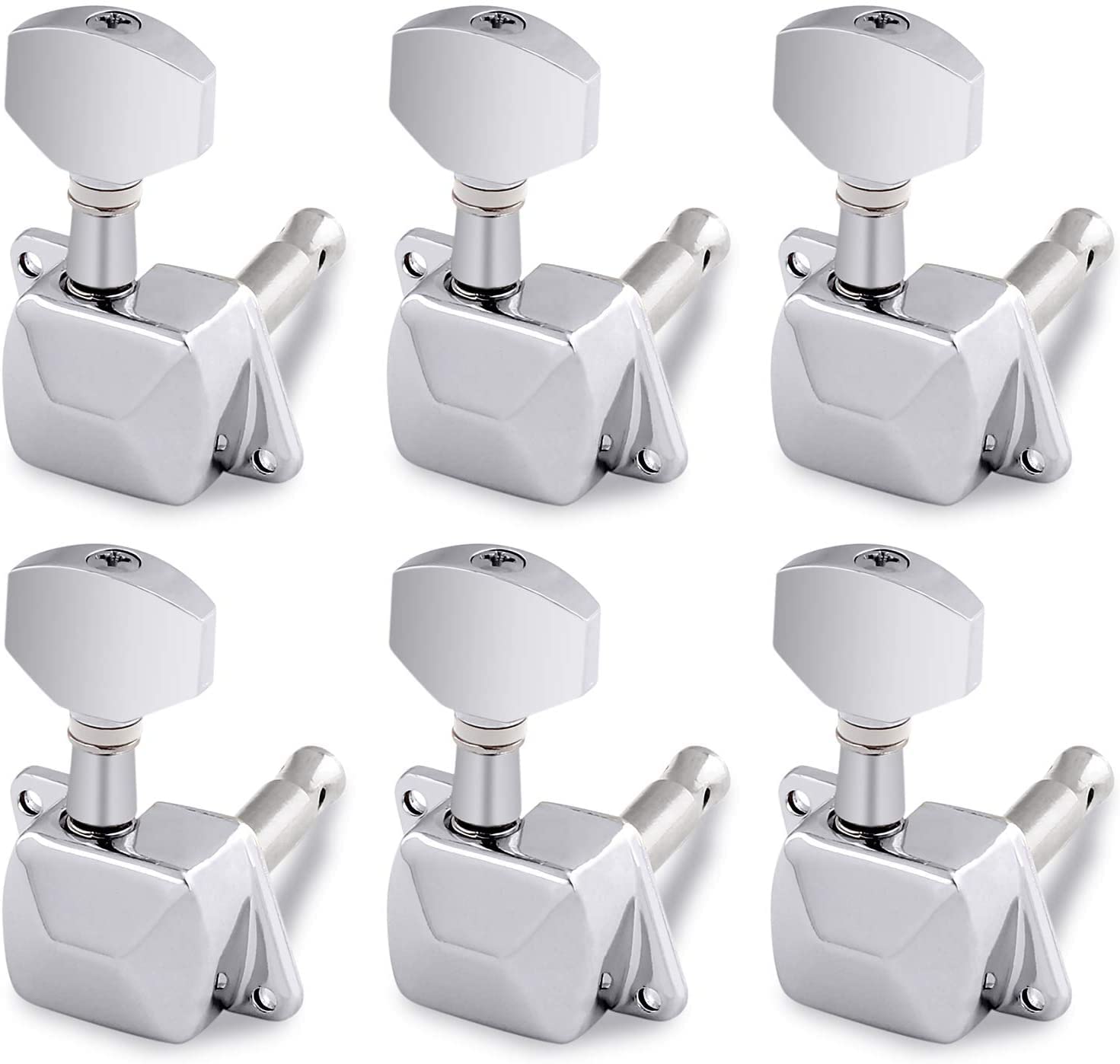Device Of Urban Infotech Guitar Tunning Pegs 6 Pcs Machine Head Tuners Semi Closed Silver Guitar Keys For Acoustic And Electric 