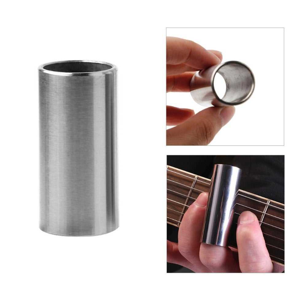 Bestgle Guitar Slide, Set of 3 Sizes Stainless Steel Guitar Slides Metal Hard-chrome Plated Finger Slide for Electric Acoustic G
