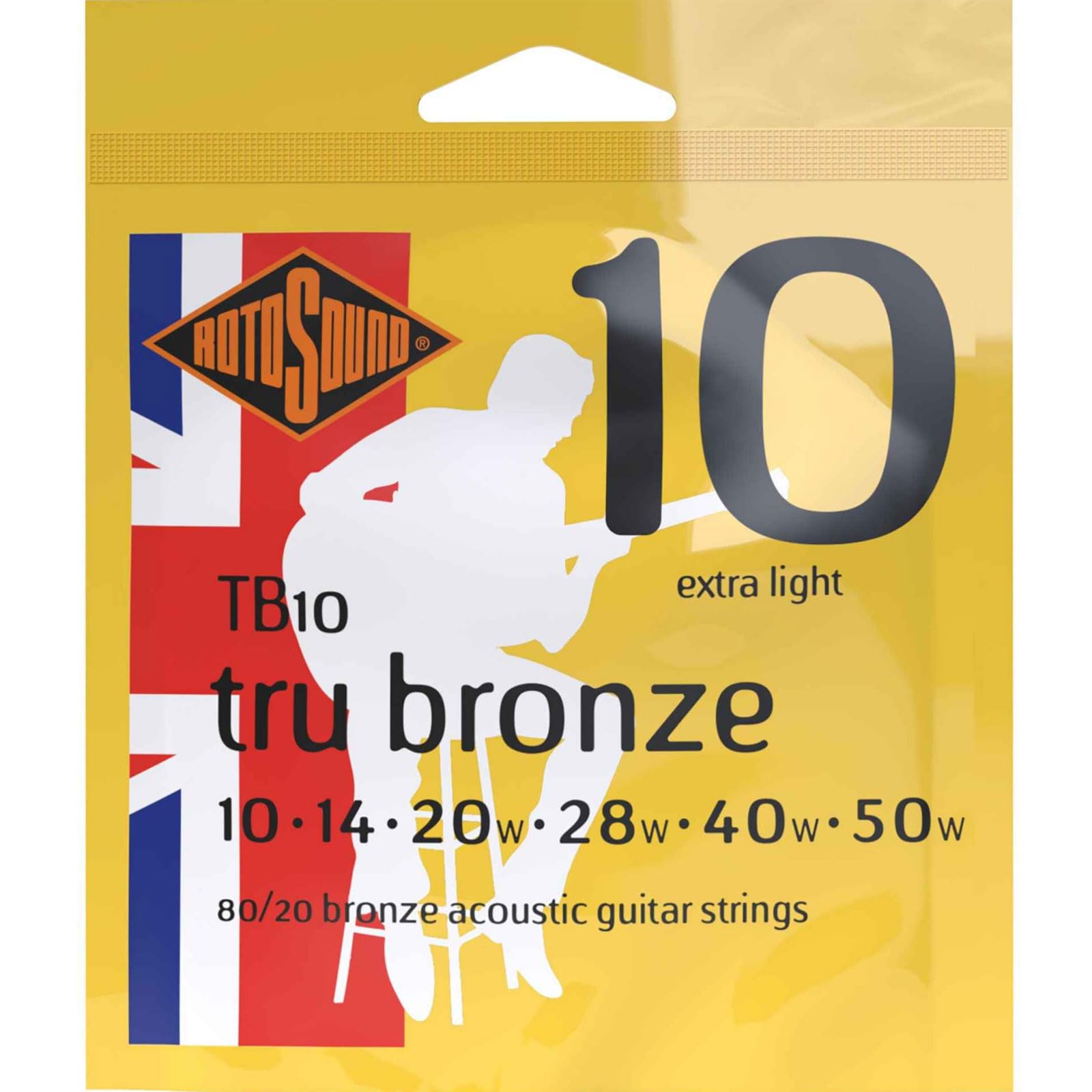 Rotosound Tb10 Tru Bronze Acoustic Guitar Strings (10-50)