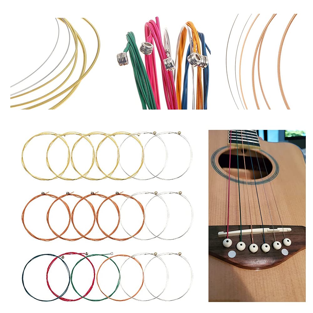 48PCS Acoustic Guitar Accessories Kit, Guitar Strings Replacement Changing Tool Including Guitar Acoustic Strings, Picks, Capo,
