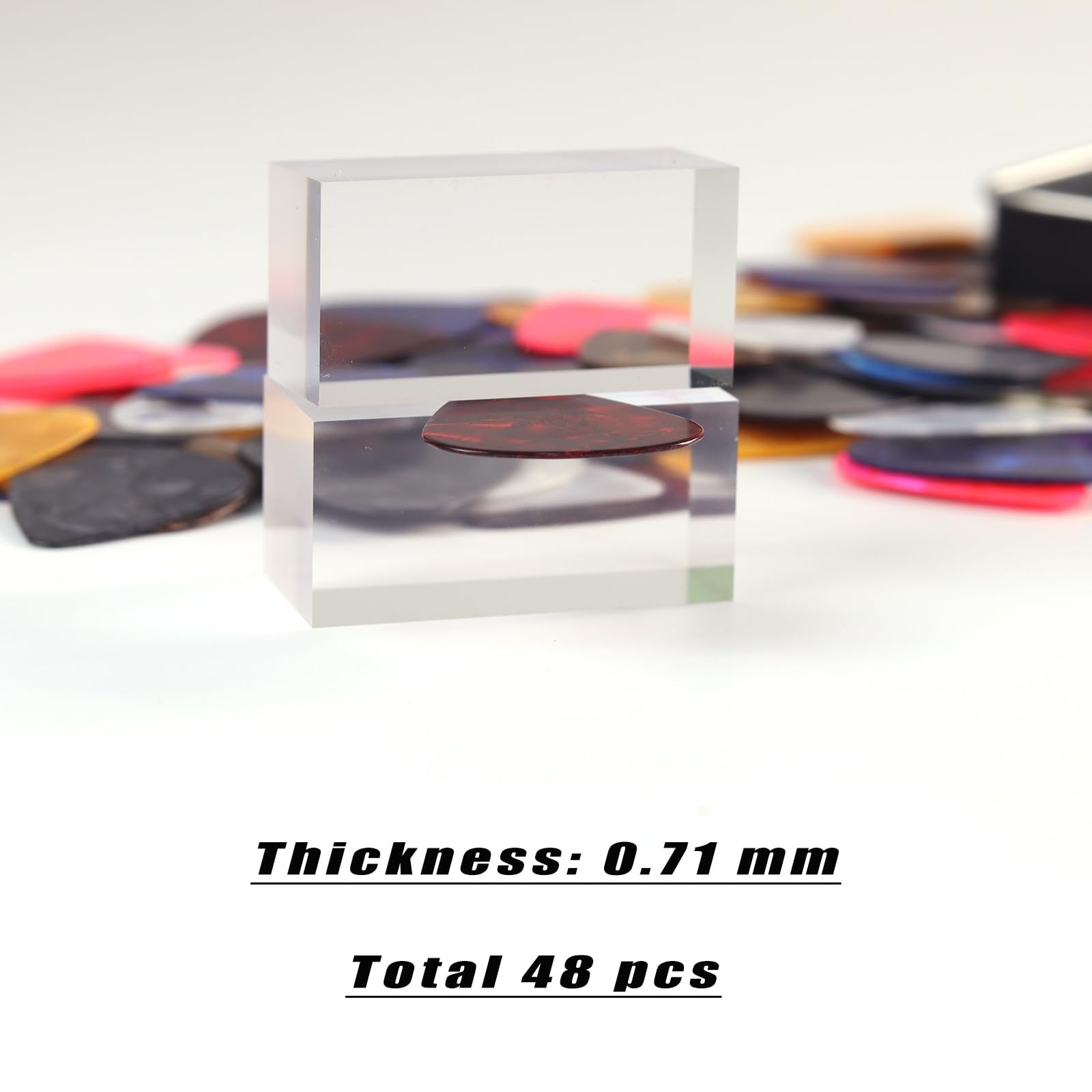 Medium Guitar Picks with case,48 Pcs Fishkonw Guitar Picks for Acoustic Guitar,Thin,Medium,Heavy Guitar Pic for Bass Guitar