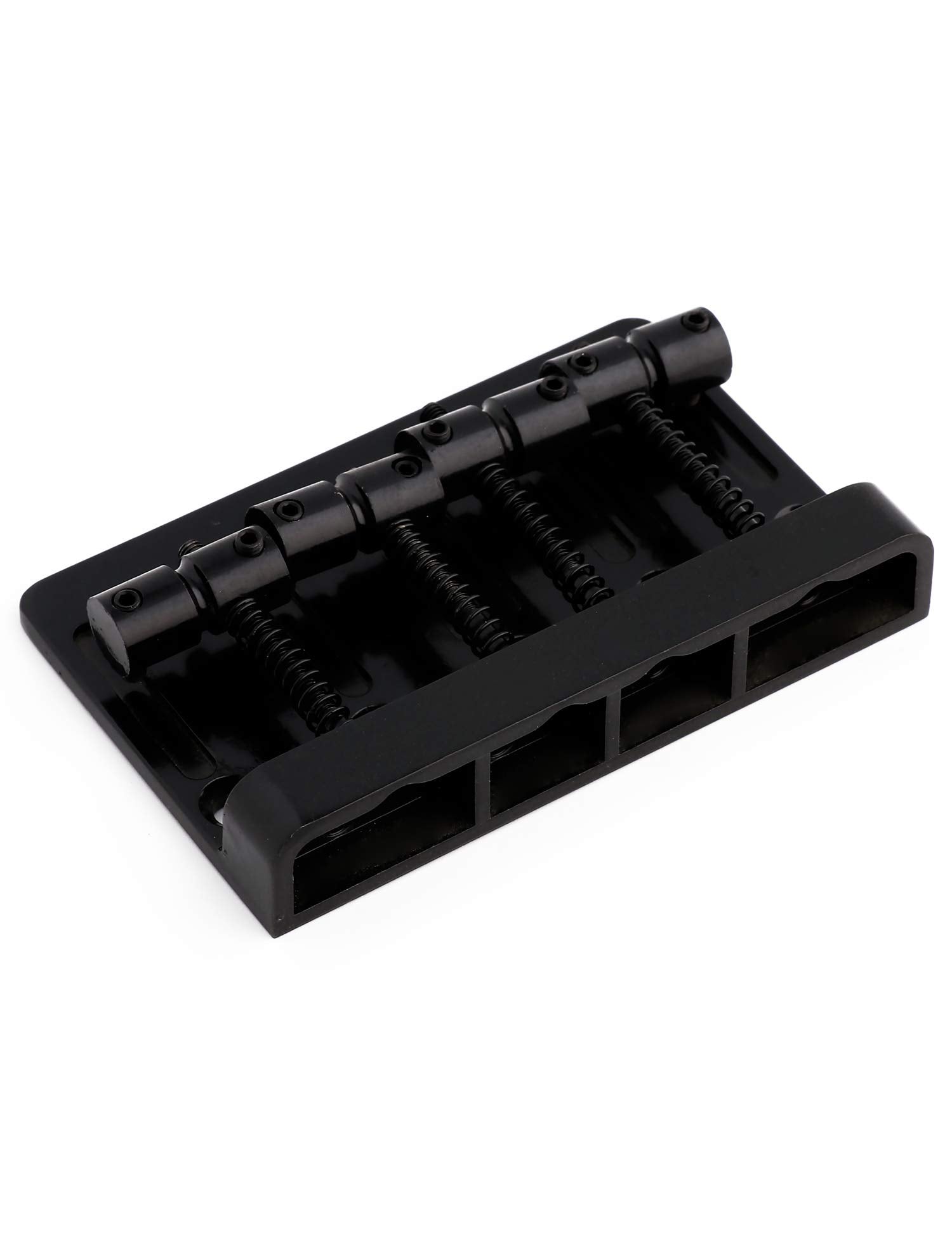 Metallor 4 String Bass Bridge Tailpiece Fixed Saddles for Electric Bass Guitar Jazz Bass or Precision Bass Black.