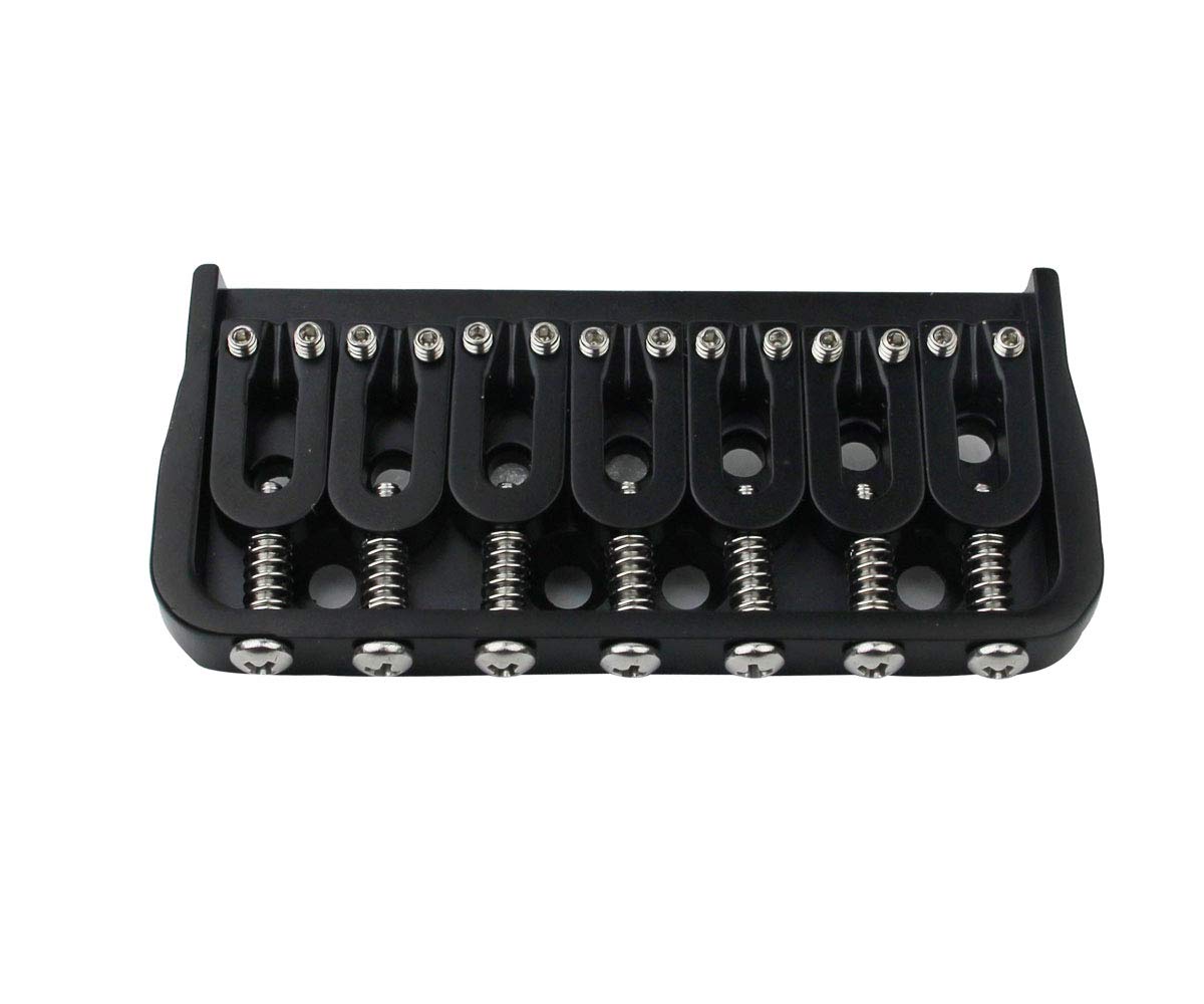 Guyker 7 String Guitar Fixed Bridge - Metal Hardtail Bridges Replacement Part For Electric Guitar (Black)