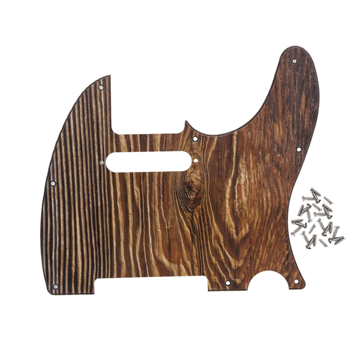 FLEOR 8 Hole TL Pickguard Scratch Plate with Pickguard Screws Set Fit USA/MX Standard TL Style Pickguard Replacement, 3Ply Wood 