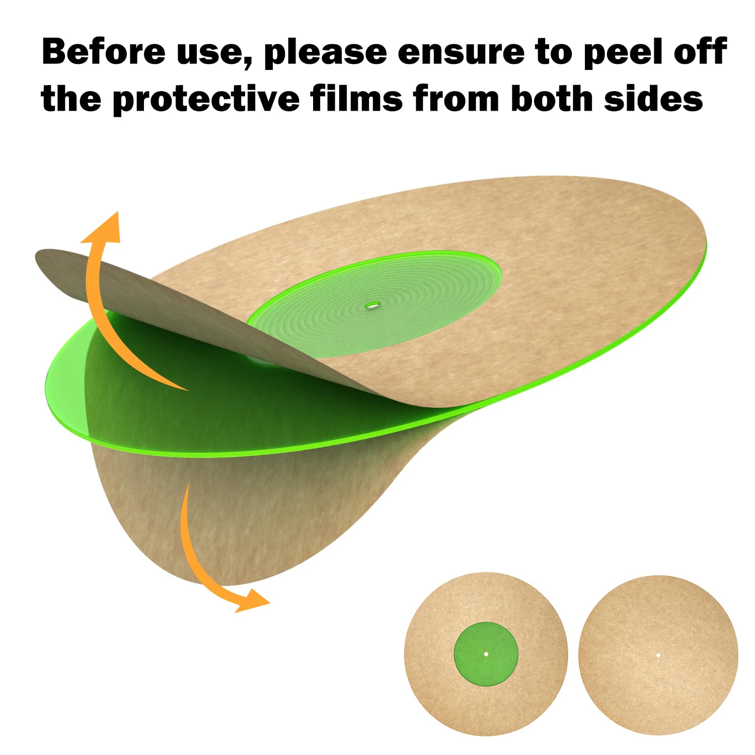 Turntable Mat Record Platter Slipmat: Greenlit Acrylic Record Player Platter Vinyl Slip Mats for Turntables Antistatic Tighter &