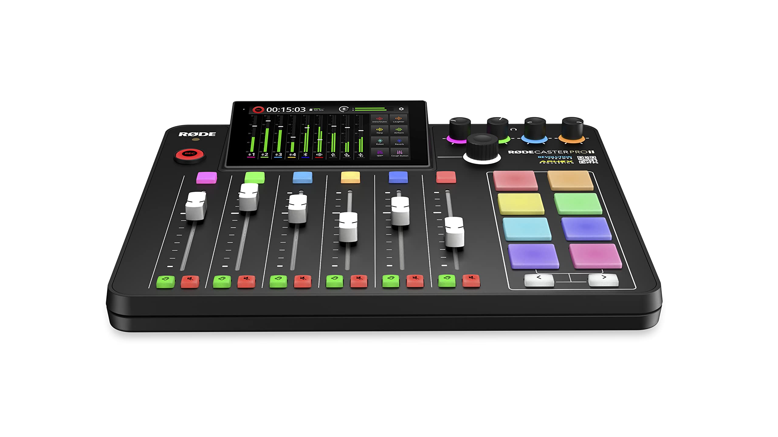 RDE RDECaster Pro II All-in-One Production Solution for Podcasting, Streaming, Music Production and Content Creation,Black