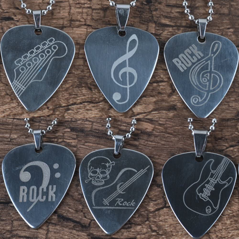 Guitar Pick Necklace , Stainless Steel Guitar Picks, Music Note Pendant Jewelry, Guitar Picks Plectrum, Guitar Accessories For M