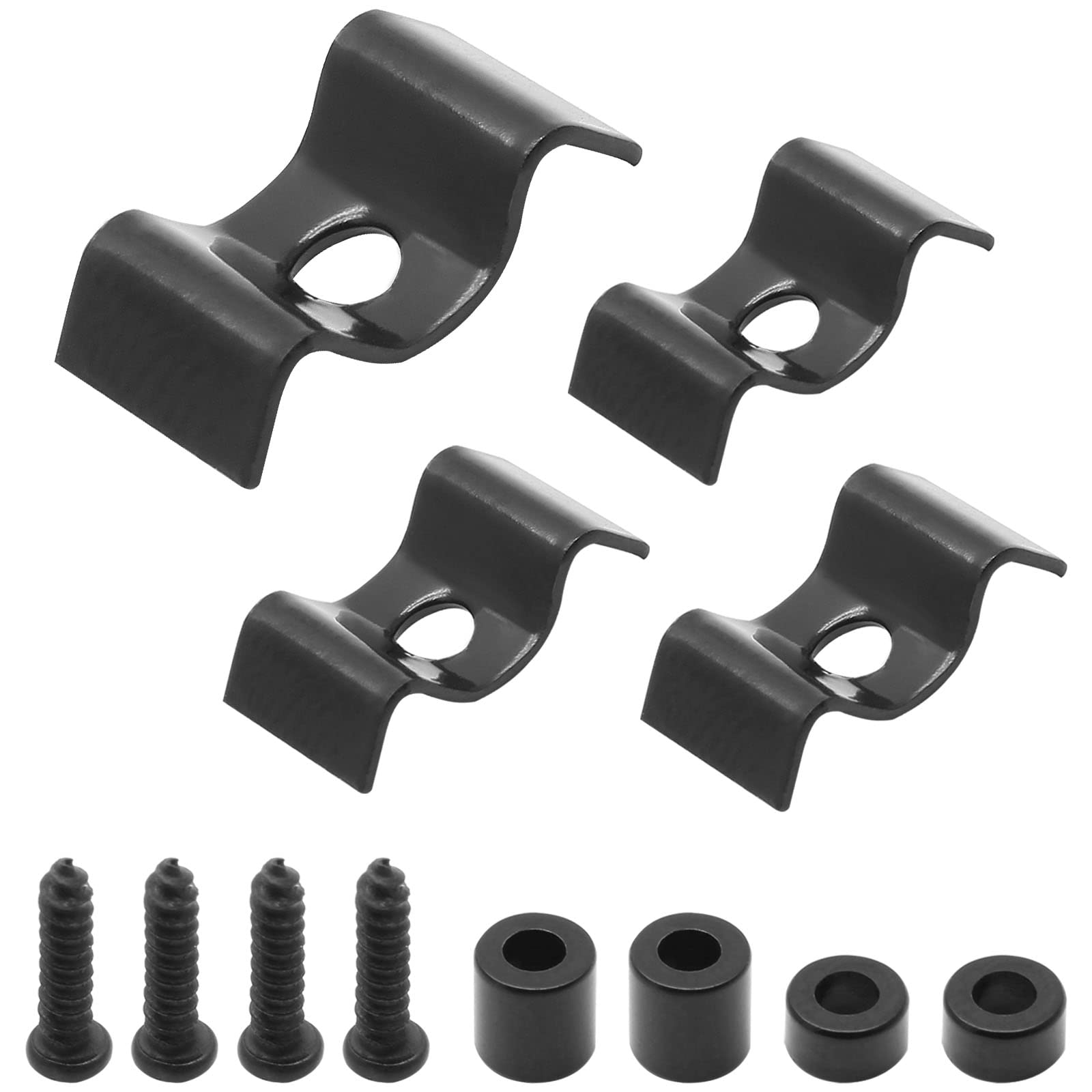 Lifcratms 4Pcs Guitar String Trees, Metal Black String Retainer Guides With Mounting Screws Compatible With Fender Stratocaster