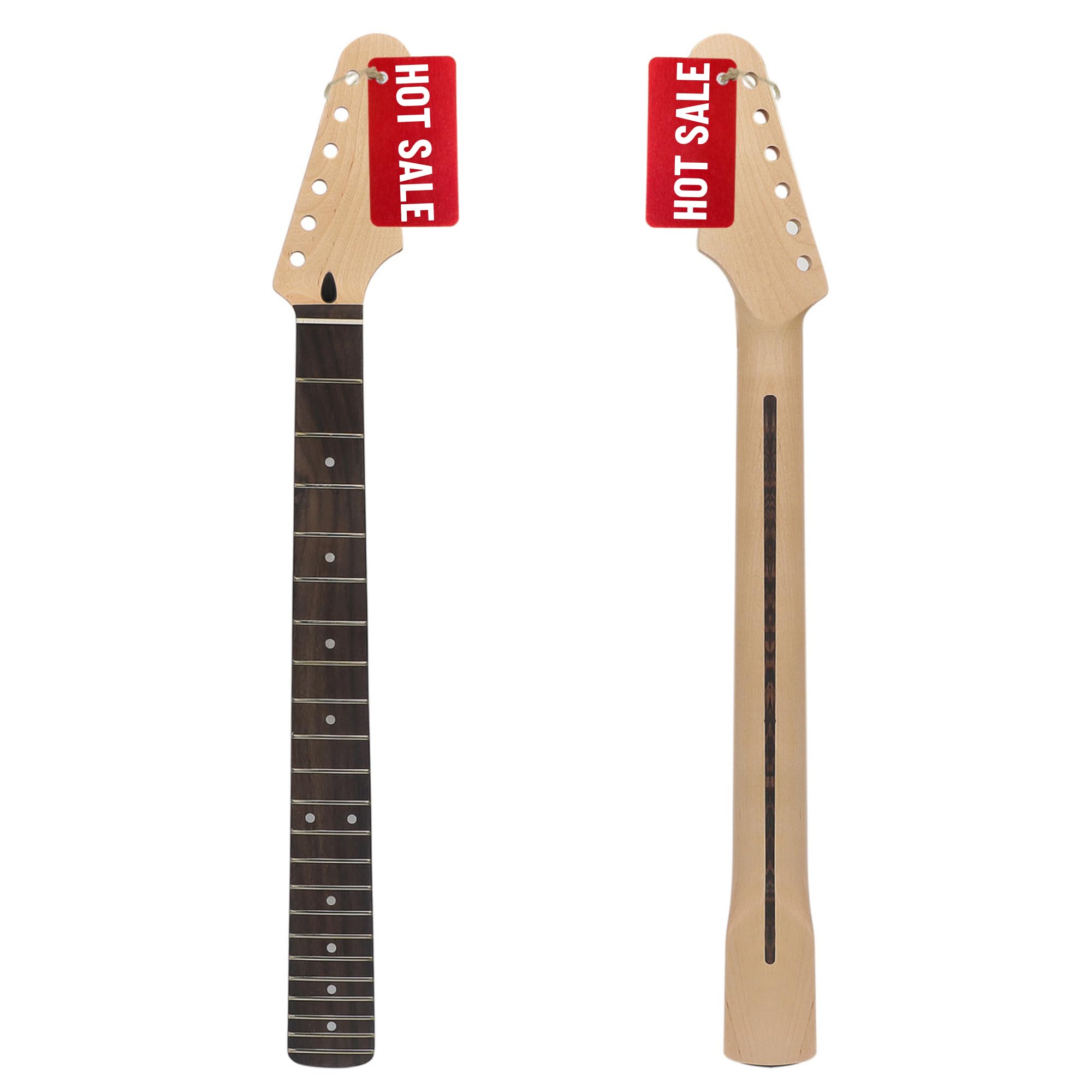 Amuic Strat Guitar Neck 22 Fret, 25.5 Canadian Maple Electric Guitar Neck with Rosewood Fingerboard for ST Style Guitar Parts Re